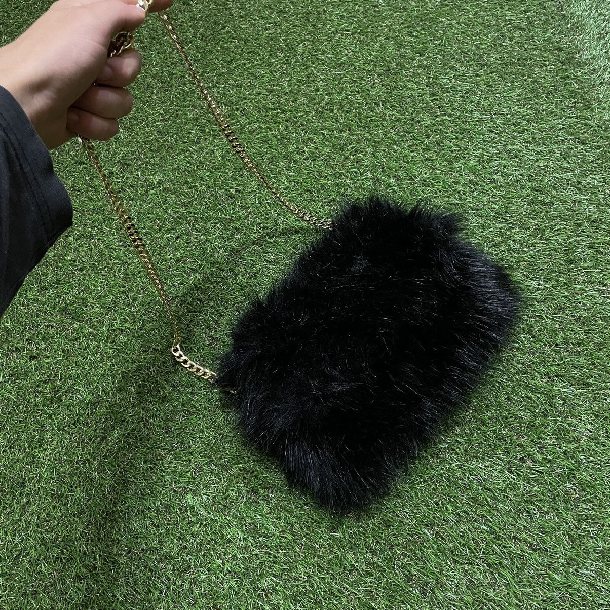 Vintage Vintage Y2K Black Mohair Fuzzy Crossbody Bag Streetwear OS Size ONE SIZE - 5 Thumbnail