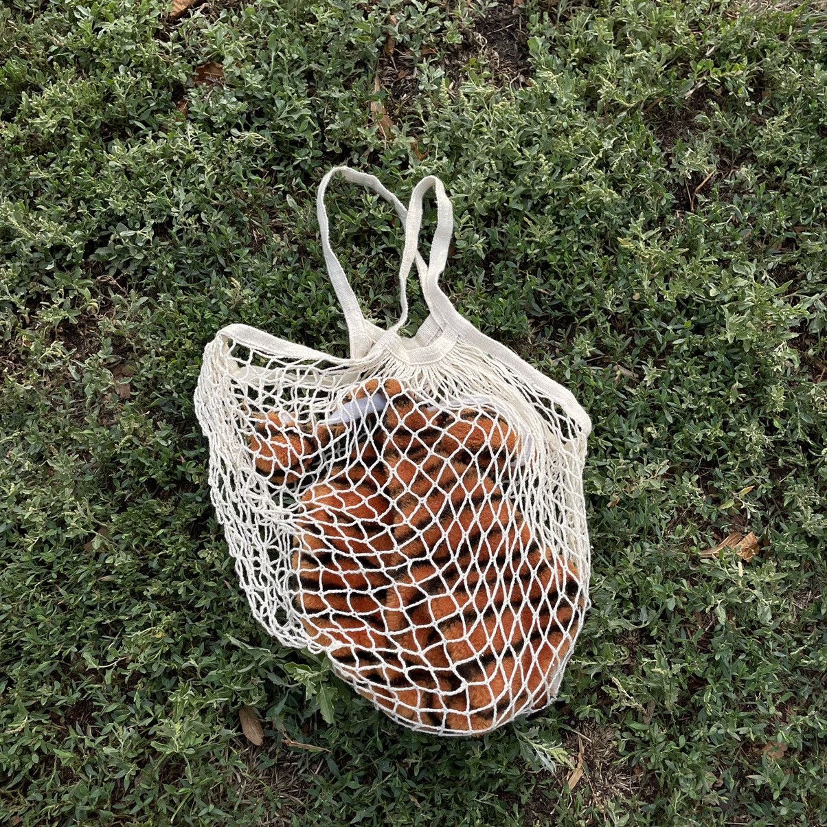 Vintage Vintage Y2K Cream Mesh Net Shopper Bag Streetwear Cropped OS Size ONE SIZE - 5 Thumbnail