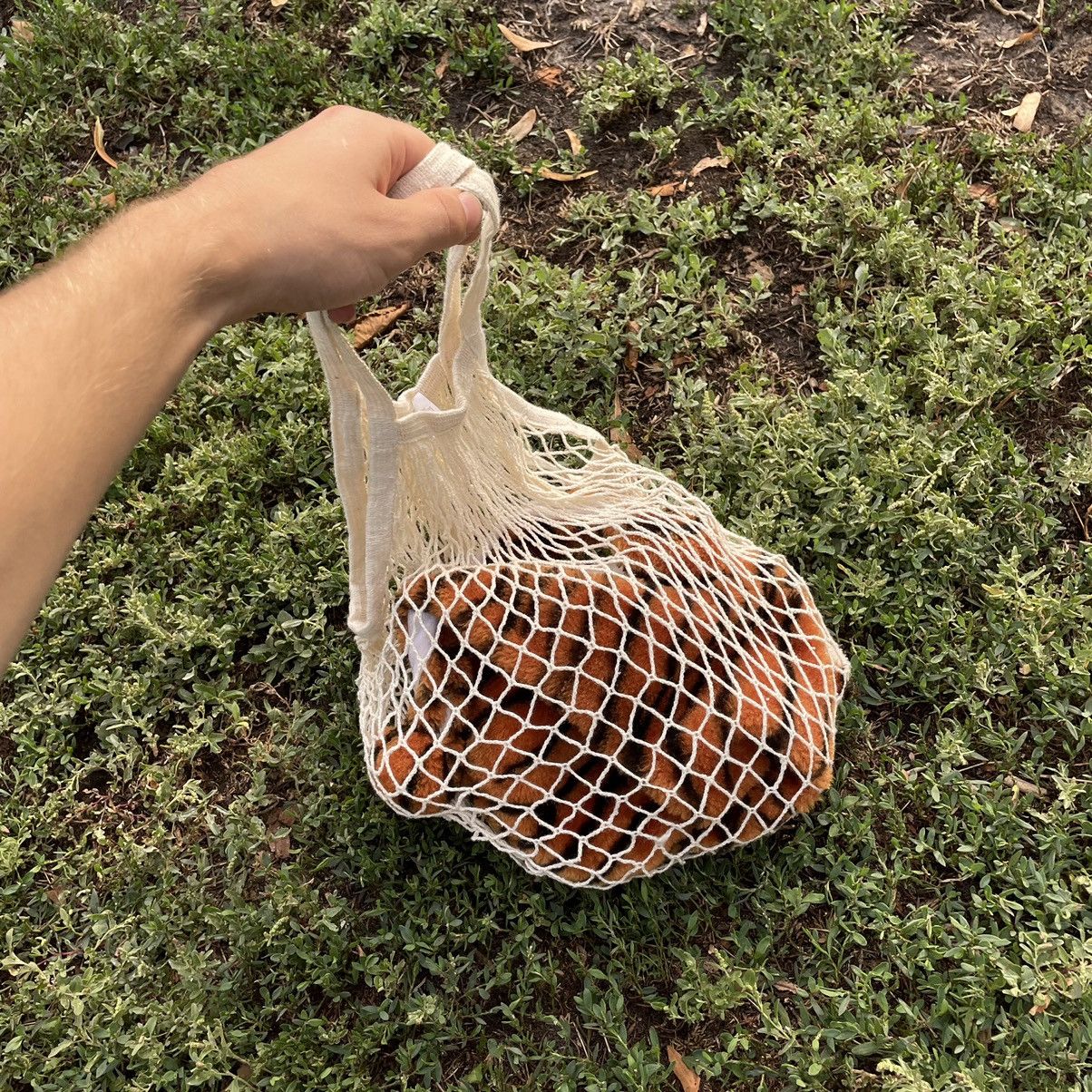 Vintage Vintage Y2K Cream Mesh Net Shopper Bag Streetwear Cropped OS Size ONE SIZE - 6 Thumbnail