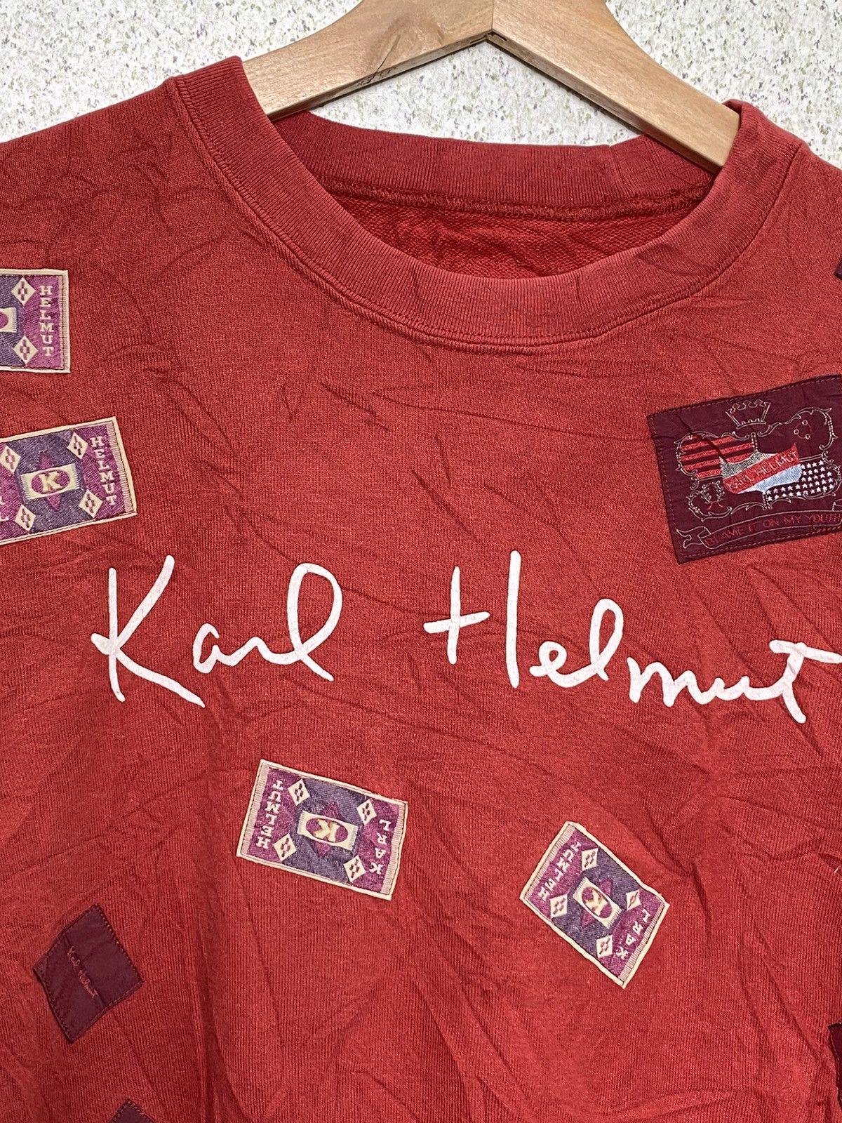 Japanese Brand Vintage Karl Helmut Patch Work Crewneck Size US M / EU 48-50 / 2 - 4 Thumbnail