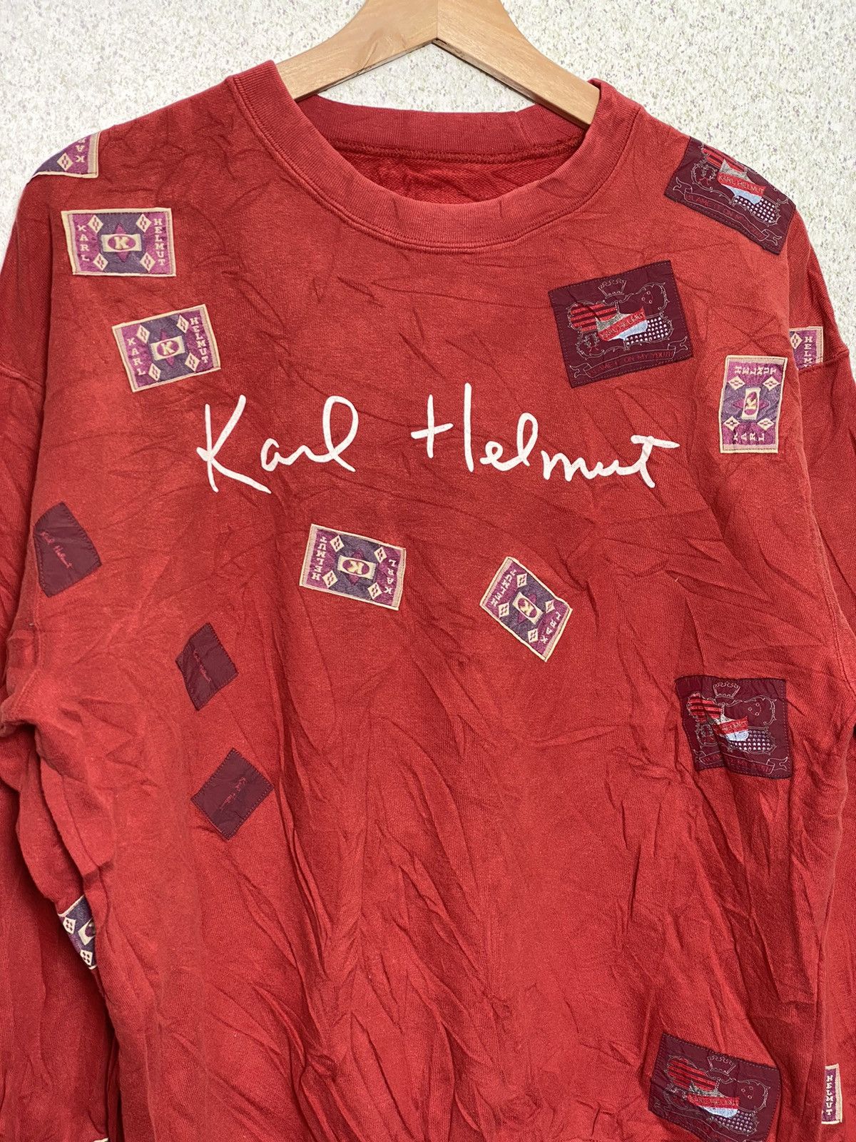 Japanese Brand Vintage Karl Helmut Patch Work Crewneck Size US M / EU 48-50 / 2 - 3 Thumbnail