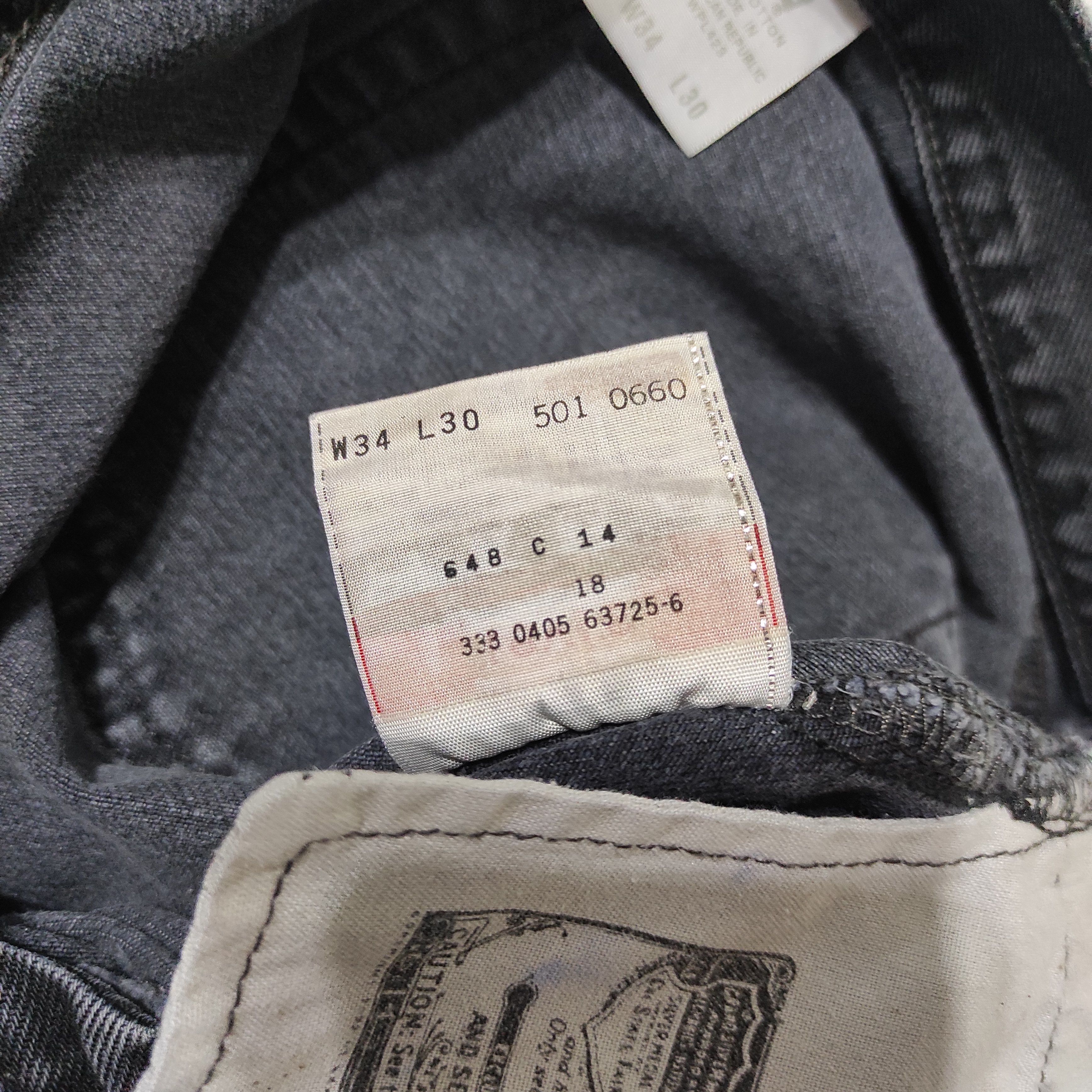 Levi's × Levi's Vintage Clothing Vintage Levis 501 Black Denim Jeans Size US 32 / EU 48 - 10 Thumbnail