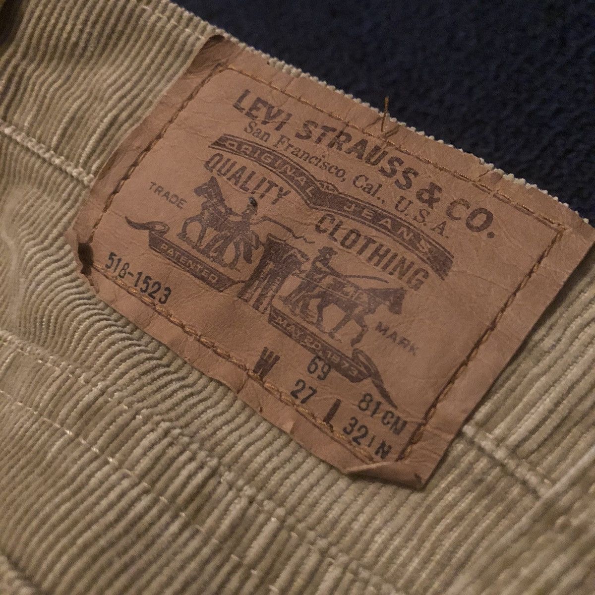 Levi's Vintage 1970s Levi’s 518 Corduroy Straight Beige Jeans 27x29 Size US 27 - 5 Thumbnail