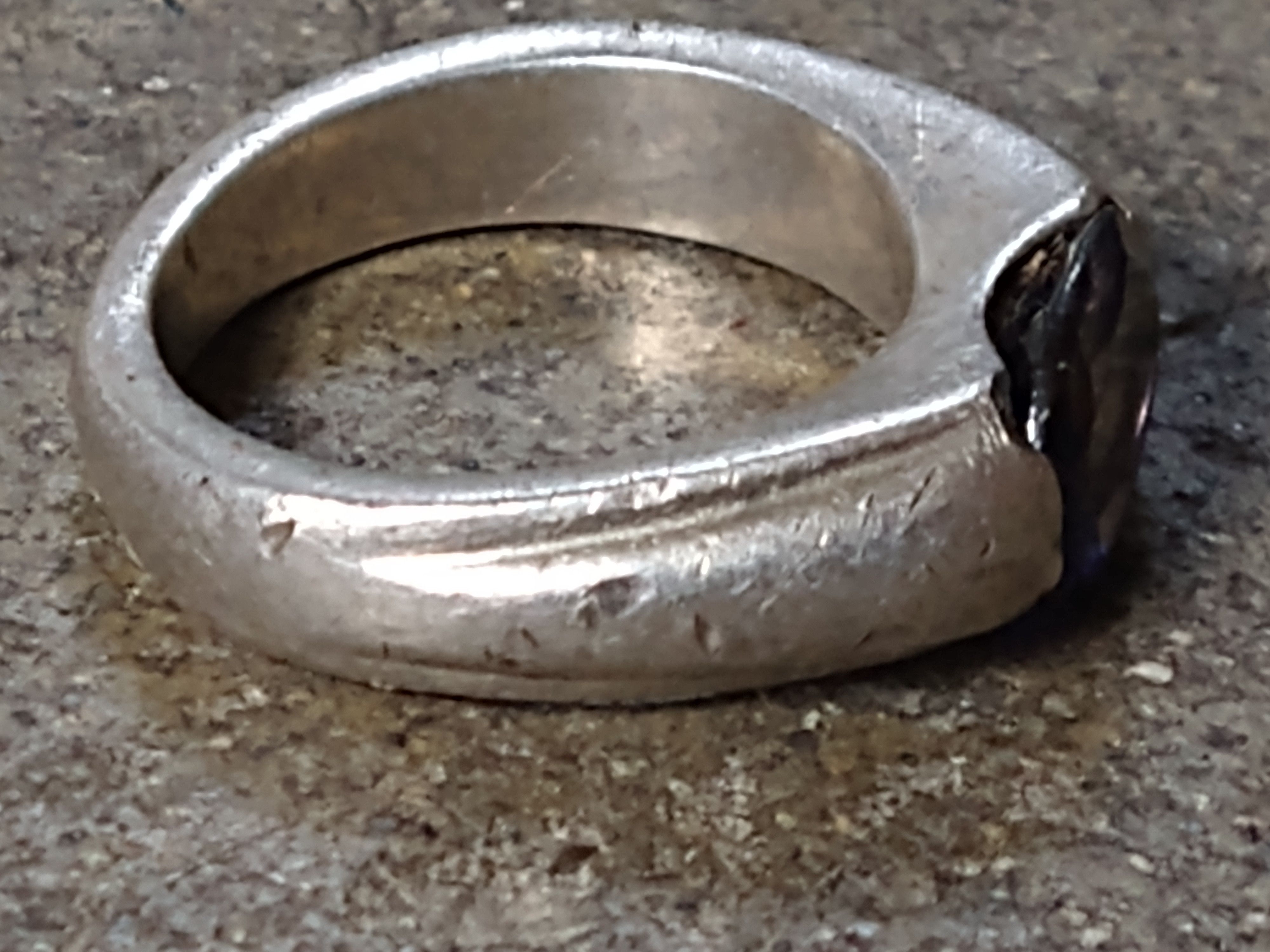 Jewelry Vintage Sterling Silver Ring Size 6.75 Blue CZ Oval Faceted Size ONE SIZE - 6 Thumbnail