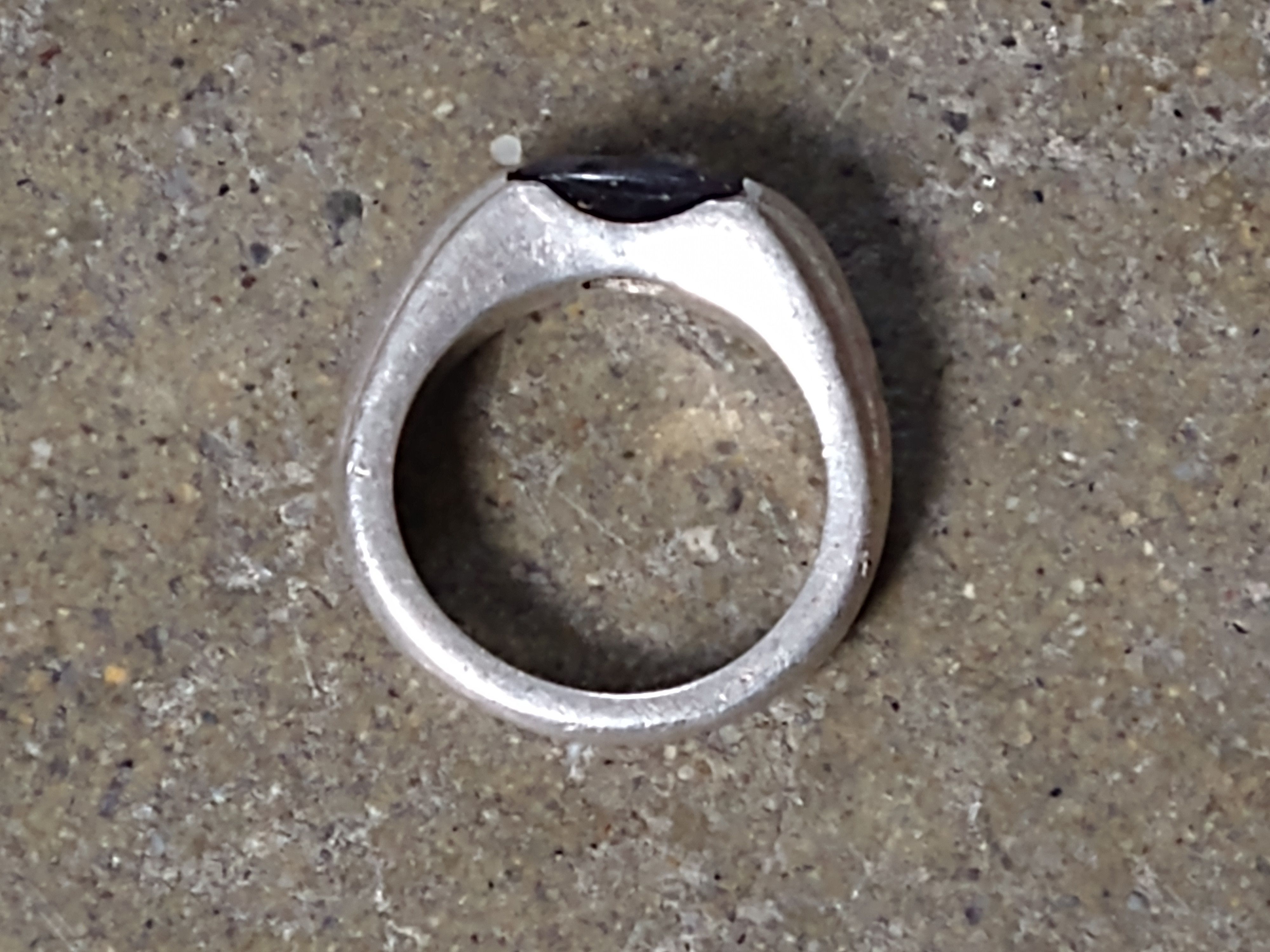 Jewelry Vintage Sterling Silver Ring Size 6.75 Blue CZ Oval Faceted Size ONE SIZE - 7 Thumbnail