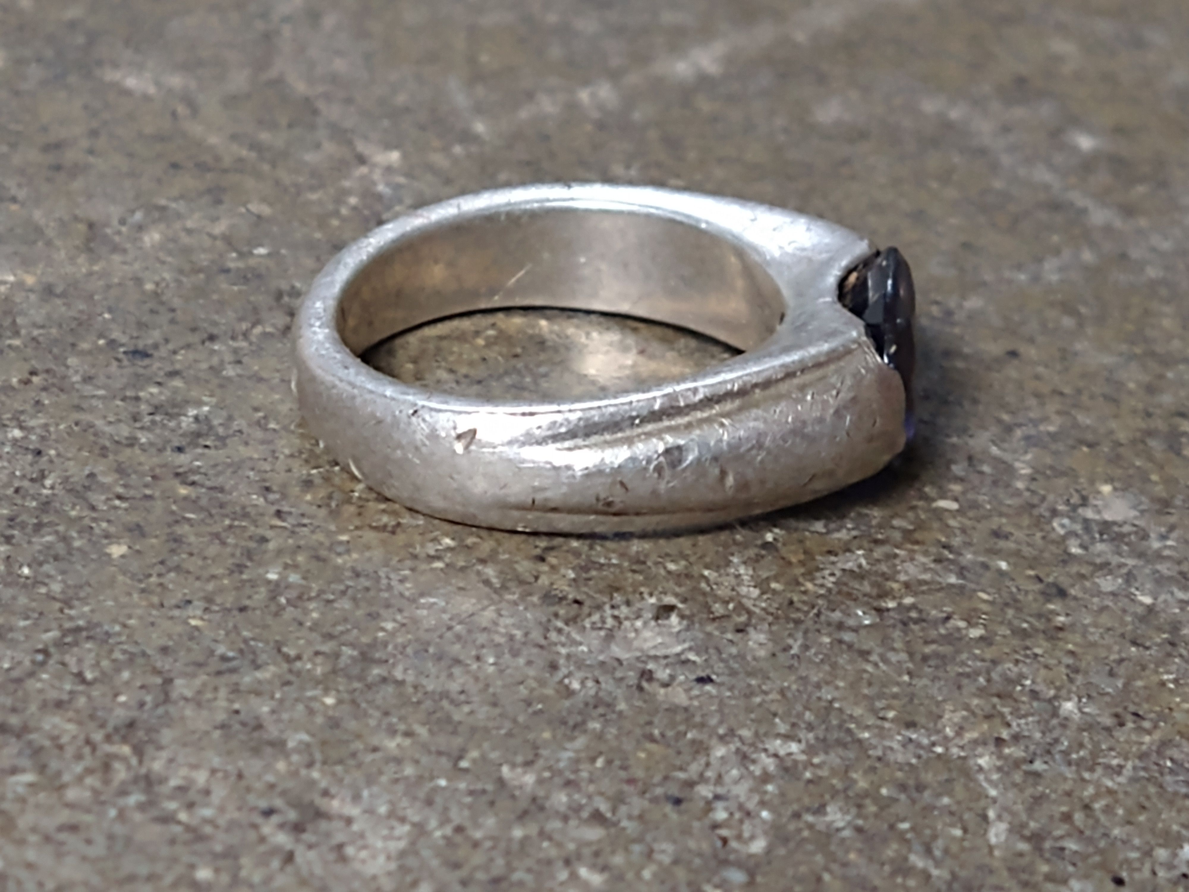 Jewelry Vintage Sterling Silver Ring Size 6.75 Blue CZ Oval Faceted Size ONE SIZE - 5 Thumbnail
