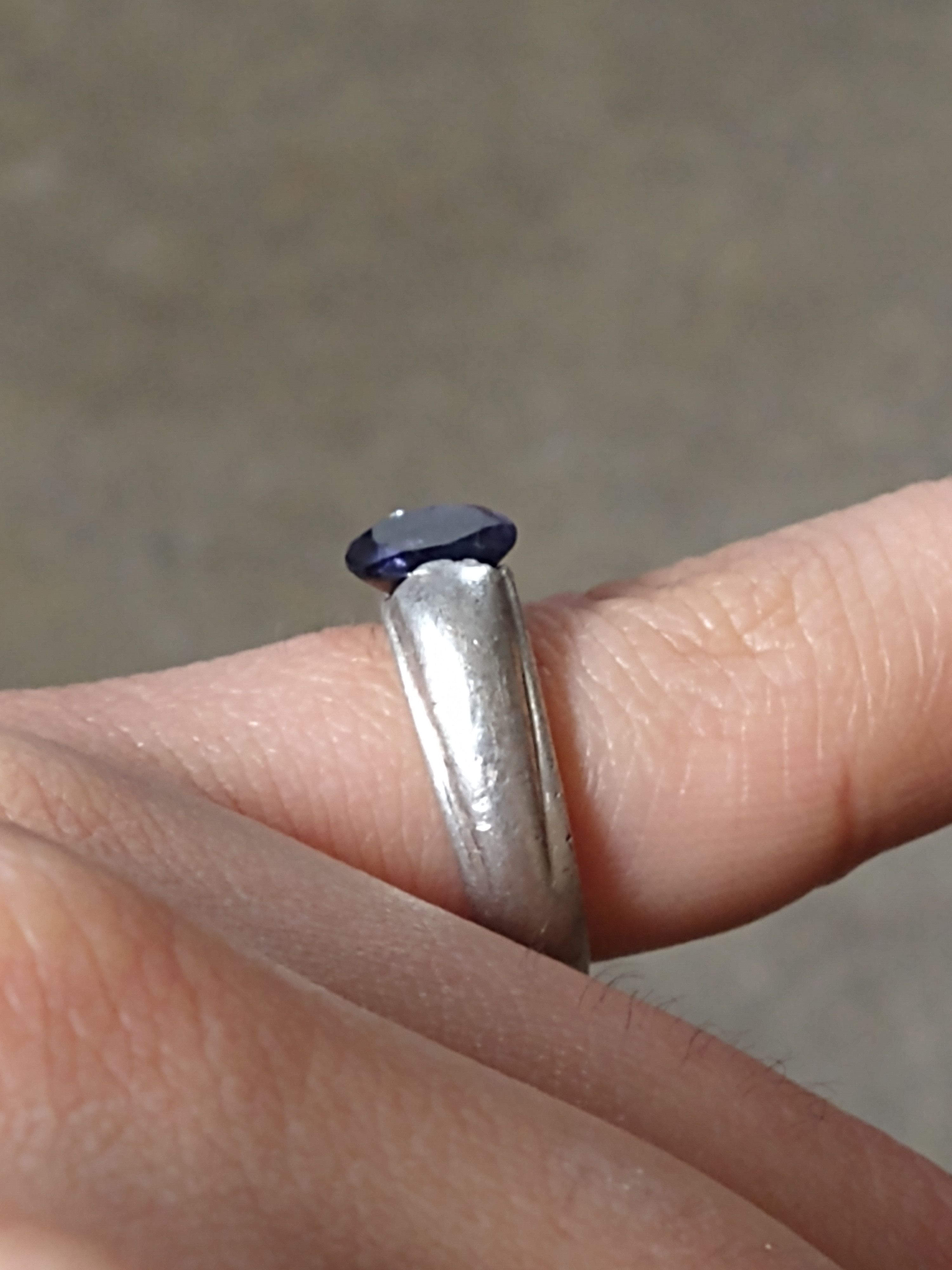 Jewelry Vintage Sterling Silver Ring Size 6.75 Blue CZ Oval Faceted Size ONE SIZE - 14 Thumbnail