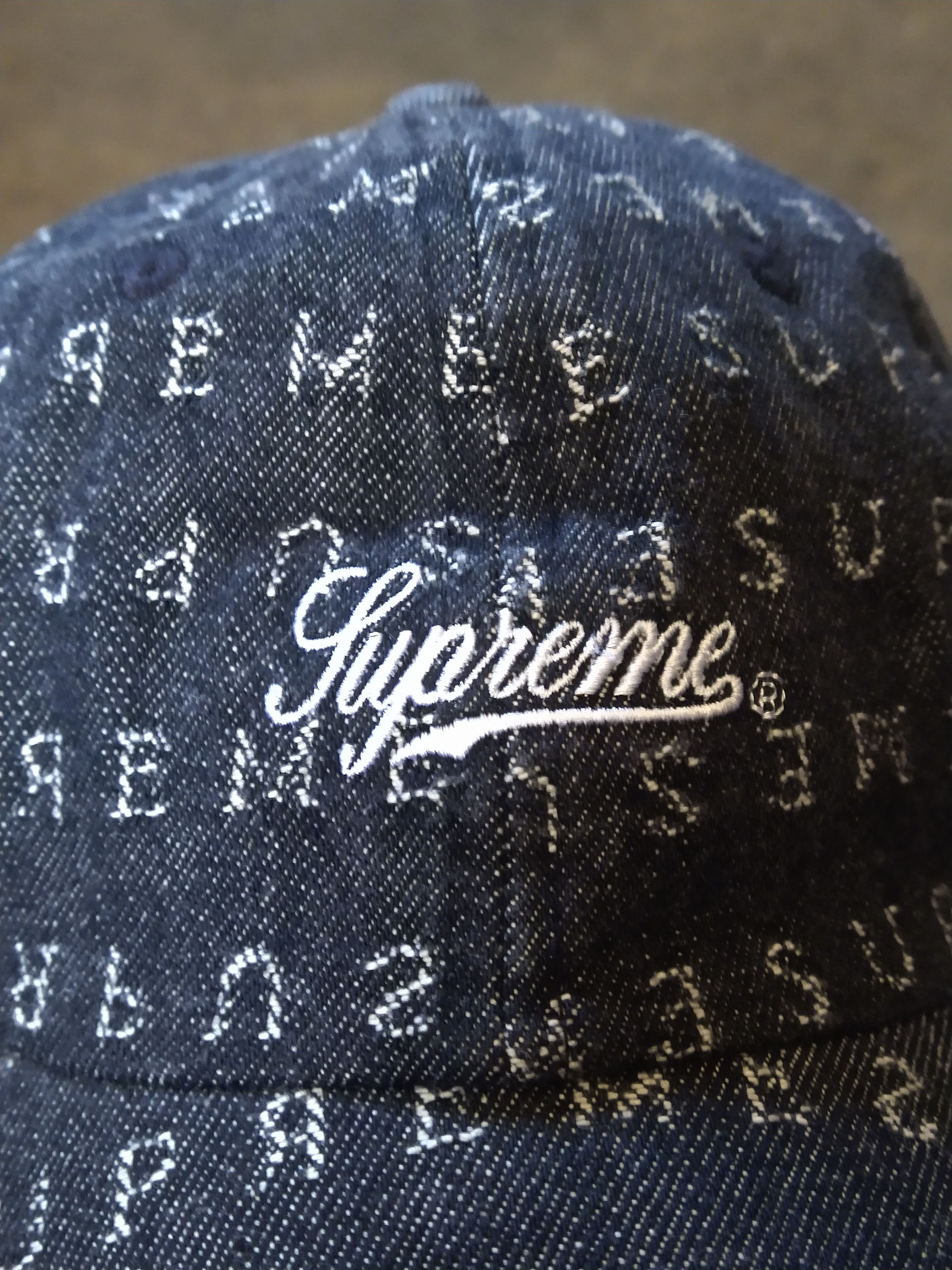 Supreme Supreme Jacquard Logos Denim 6-Panel Black SS20 Size ONE SIZE - 4 Thumbnail