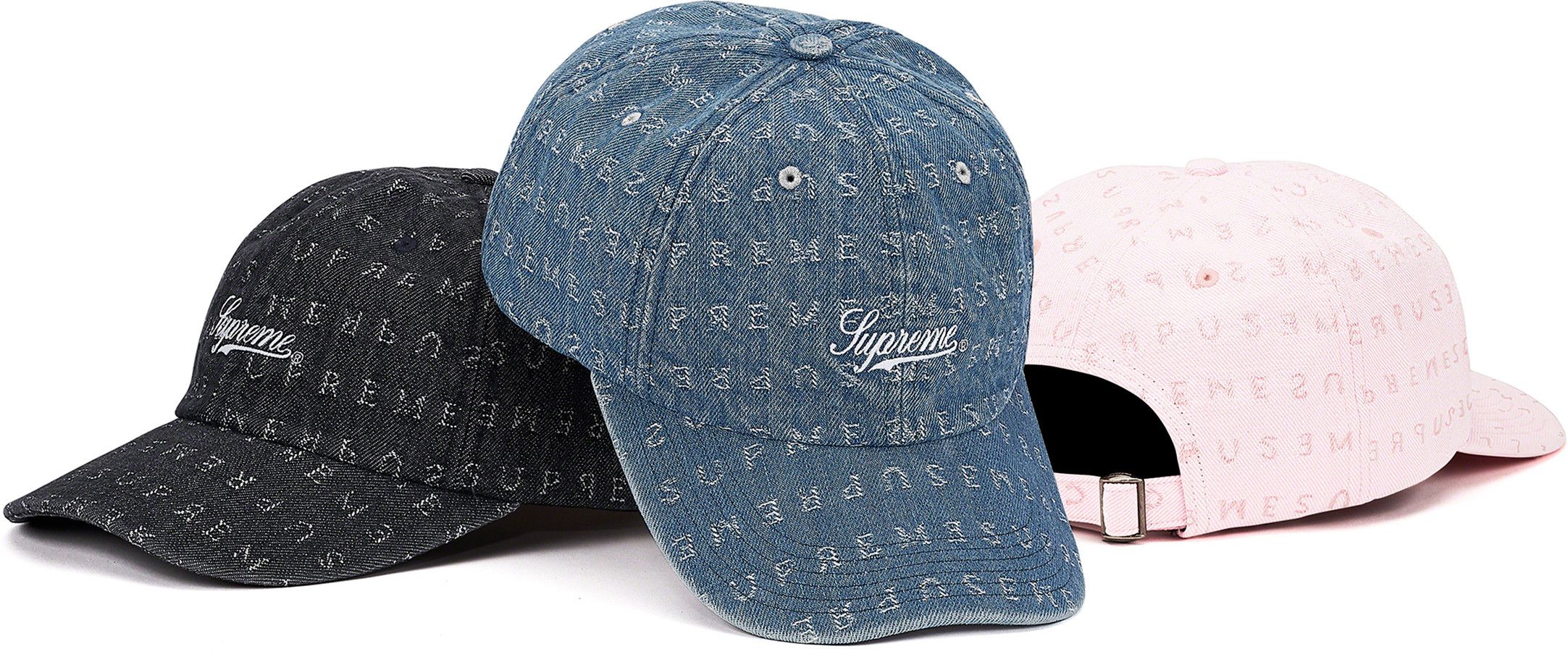 Supreme Supreme Jacquard Logos Denim 6-Panel Black SS20 Size ONE SIZE - 17 Thumbnail