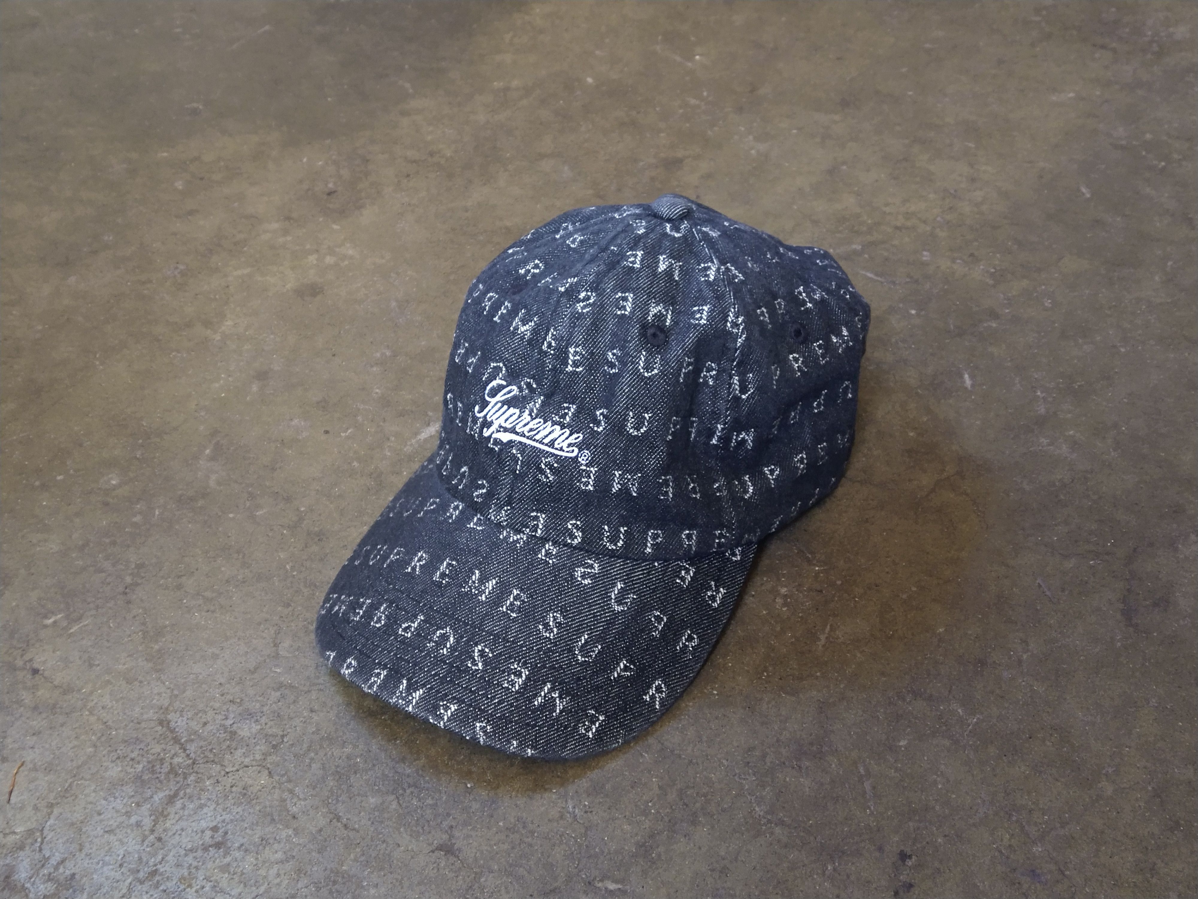 Baseball Cap Panel Hat Supreme Jacquard Logos Denim Hat Supreme
