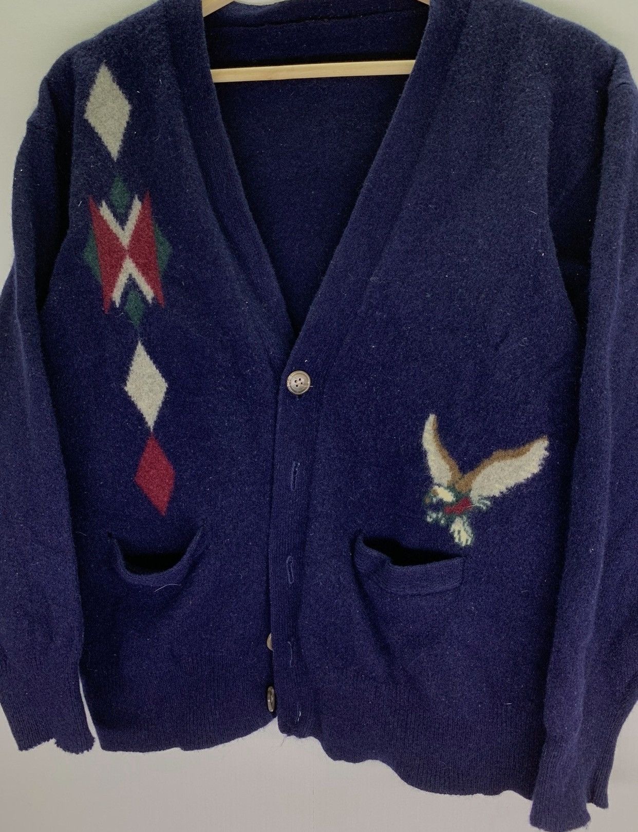 Vintage Vintage 70s Eagles Wool Cardigan Size US S / EU 44-46 / 1 - 3 Thumbnail