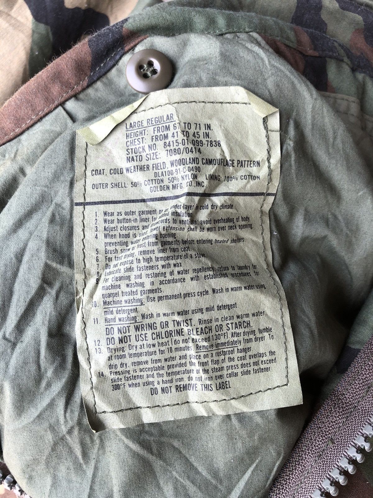 Vintage Vintage US Army Woodland Camouflaged Pattern Size US L / EU 52-54 / 3 - 5 Thumbnail