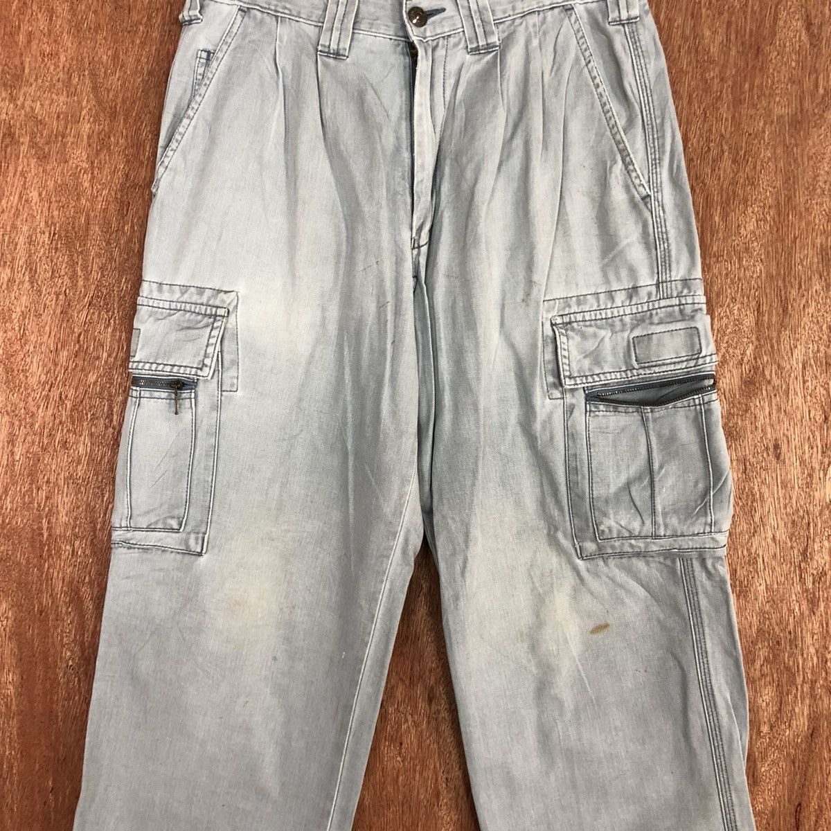 Japanese Brand × StraightFaded Grancisco Multipocket Tactical faded Cargo Pants #c896 Size US 29 - 4 Thumbnail