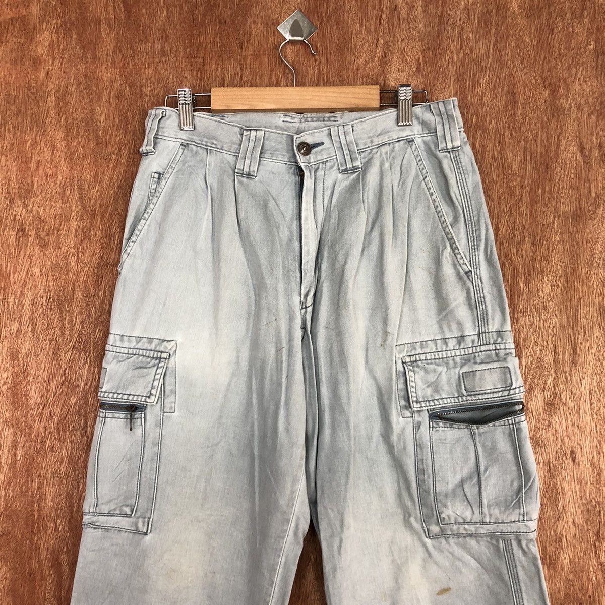 Japanese Brand × StraightFaded Grancisco Multipocket Tactical faded Cargo Pants #c896 Size US 29 - 2 Thumbnail