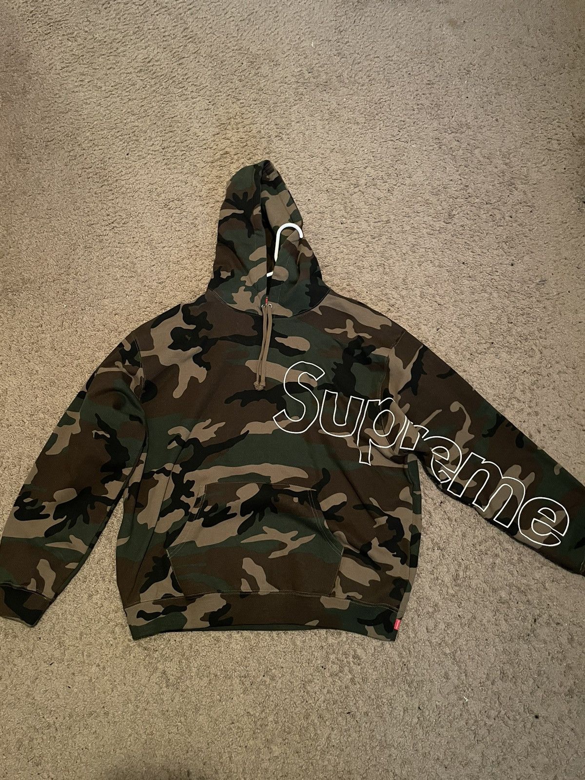 Image of Supreme Reflective Hoodie in Camo, Men's (Size XL)