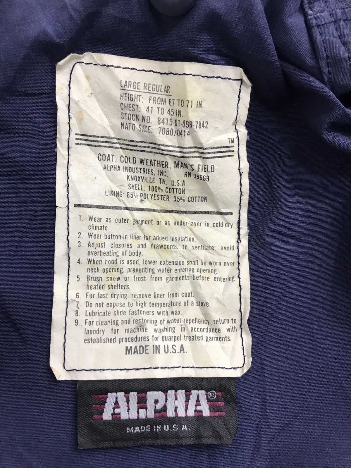 Alpha Industries × Vintage Military Alpha Industries Made USA Parka Military Jacket Size US L / EU 52-54 / 3 - 3 Thumbnail