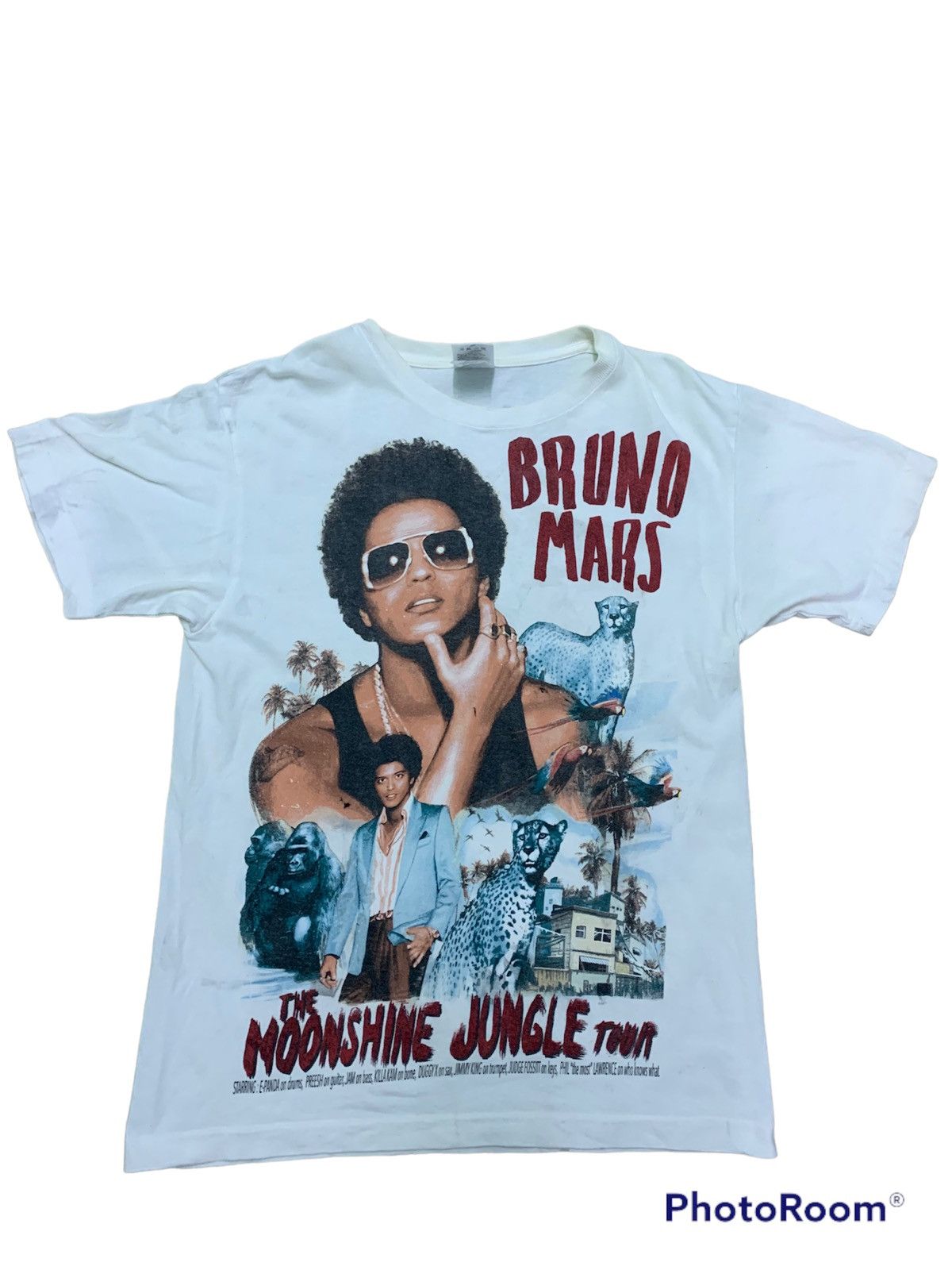 image of Band Tees x Tour Tee Bruno Mars The Moonshine Jungle 2013 Tour T Shirt in White, Men's (Size Small)