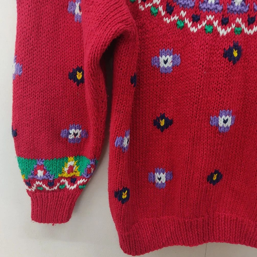 Northern Isles Northern Isles Knitted bye Hand Red Knitwear Jumper Size S / US 4 / IT 40 - 7 Thumbnail
