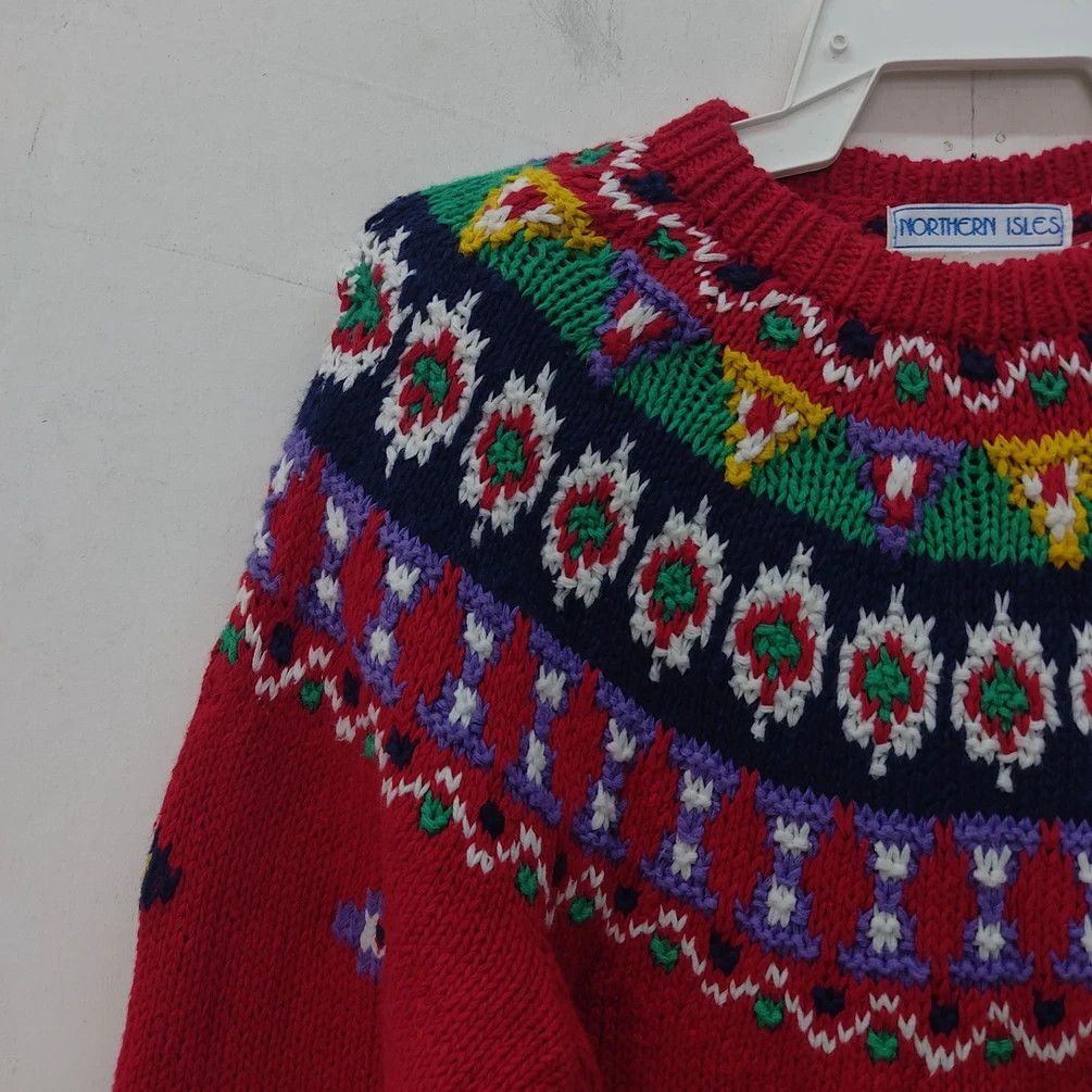 Northern Isles Northern Isles Knitted bye Hand Red Knitwear Jumper Size S / US 4 / IT 40 - 5 Thumbnail