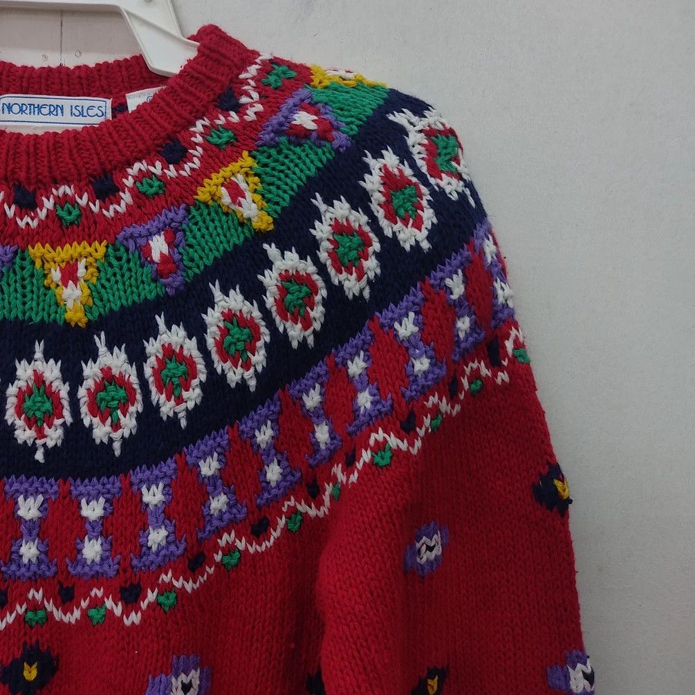 Northern Isles Northern Isles Knitted bye Hand Red Knitwear Jumper Size S / US 4 / IT 40 - 6 Thumbnail