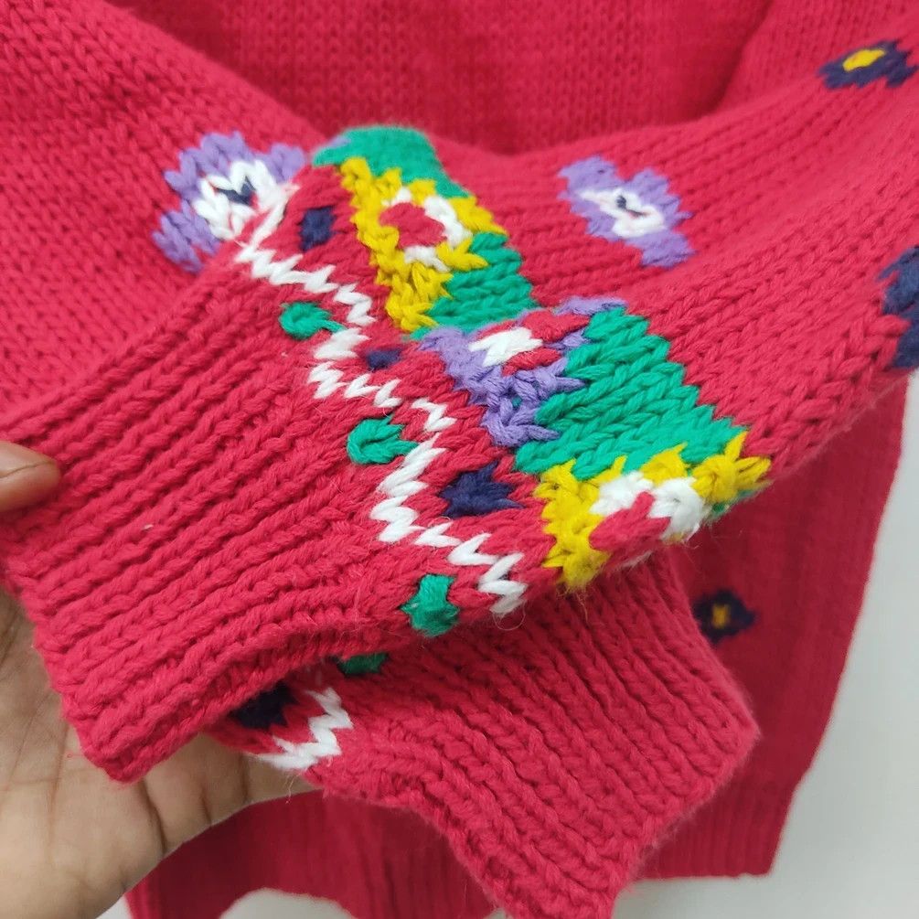 Northern Isles Northern Isles Knitted bye Hand Red Knitwear Jumper Size S / US 4 / IT 40 - 11 Thumbnail