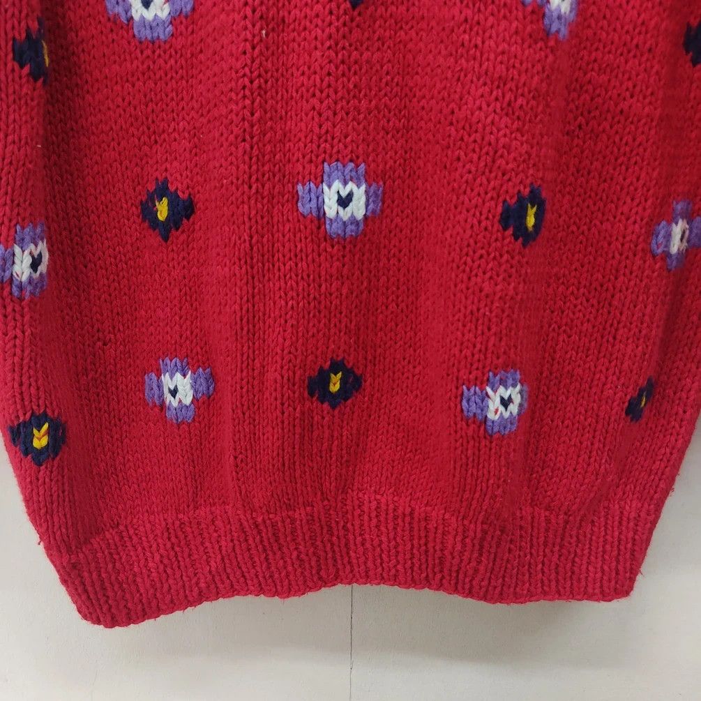 Northern Isles Northern Isles Knitted bye Hand Red Knitwear Jumper Size S / US 4 / IT 40 - 4 Thumbnail