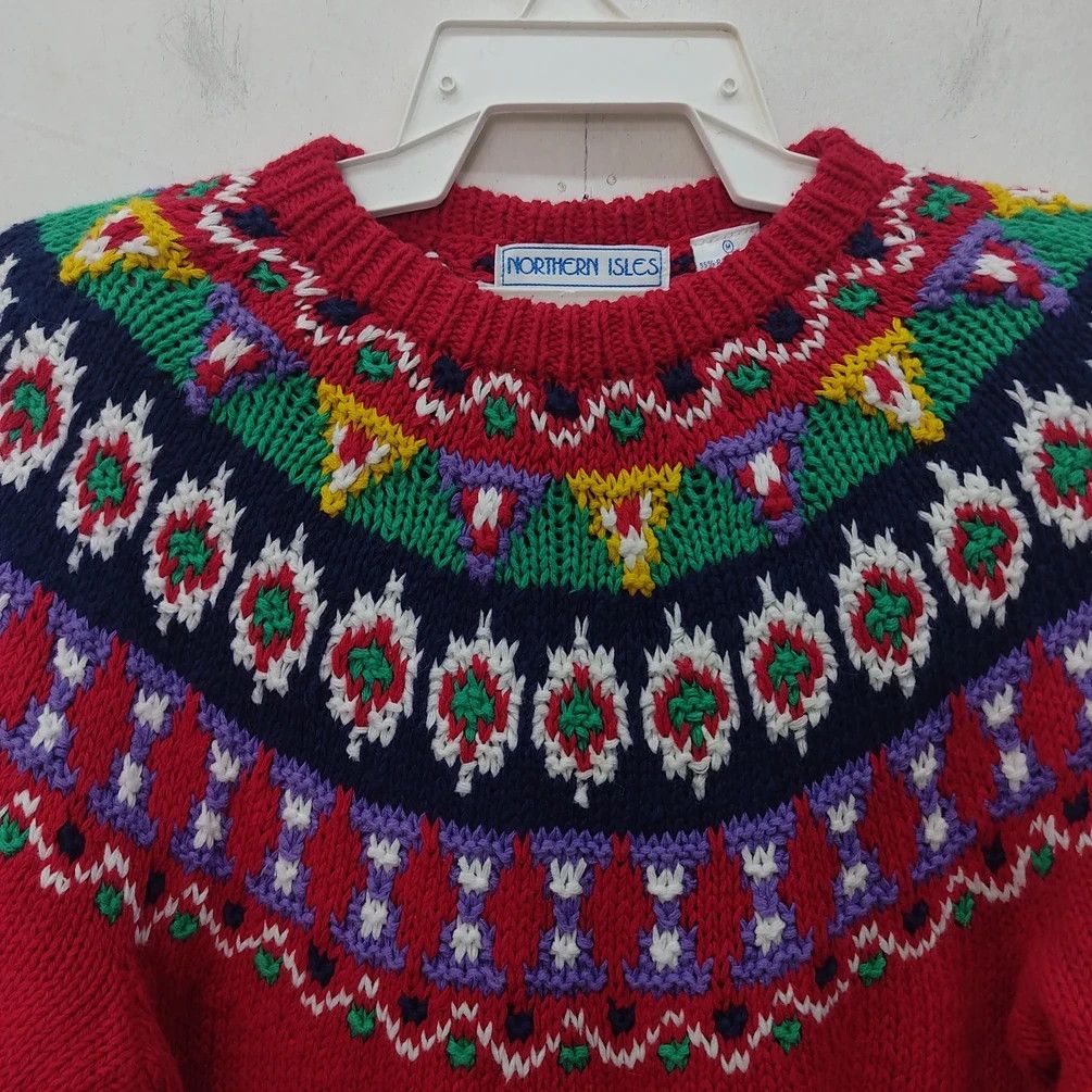 Northern Isles Northern Isles Knitted bye Hand Red Knitwear Jumper Size S / US 4 / IT 40 - 3 Thumbnail