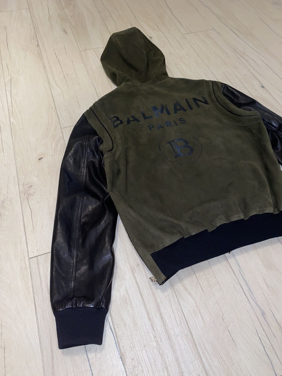 Balmain Balmain Destroyed Logo Biker Leather Jacket Size US L / EU 52-54 / 3 - 1 Thumbnail