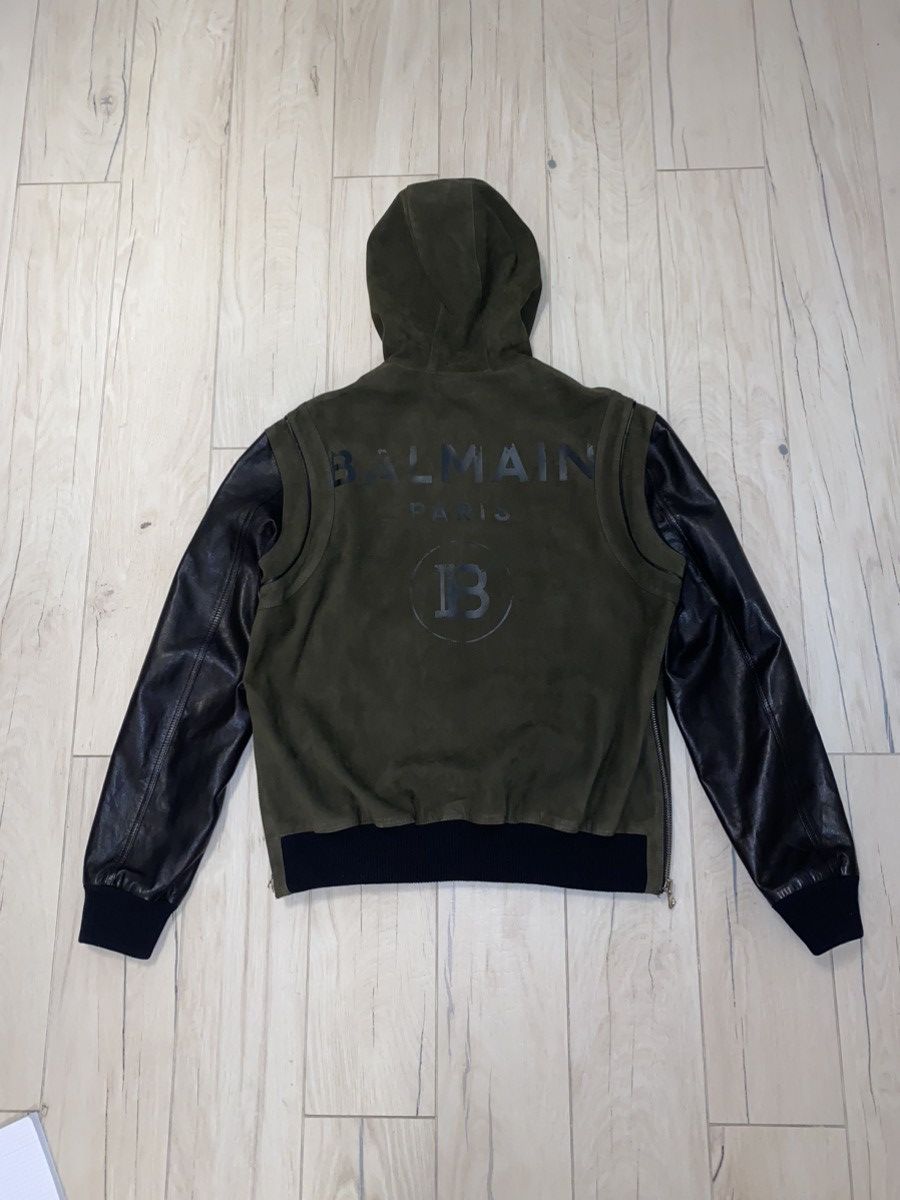 Balmain Balmain Destroyed Logo Biker Leather Jacket Size US L / EU 52-54 / 3 - 2 Thumbnail