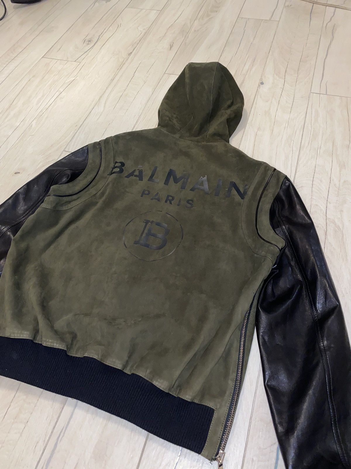 Balmain Balmain Destroyed Logo Biker Leather Jacket Size US L / EU 52-54 / 3 - 5 Thumbnail