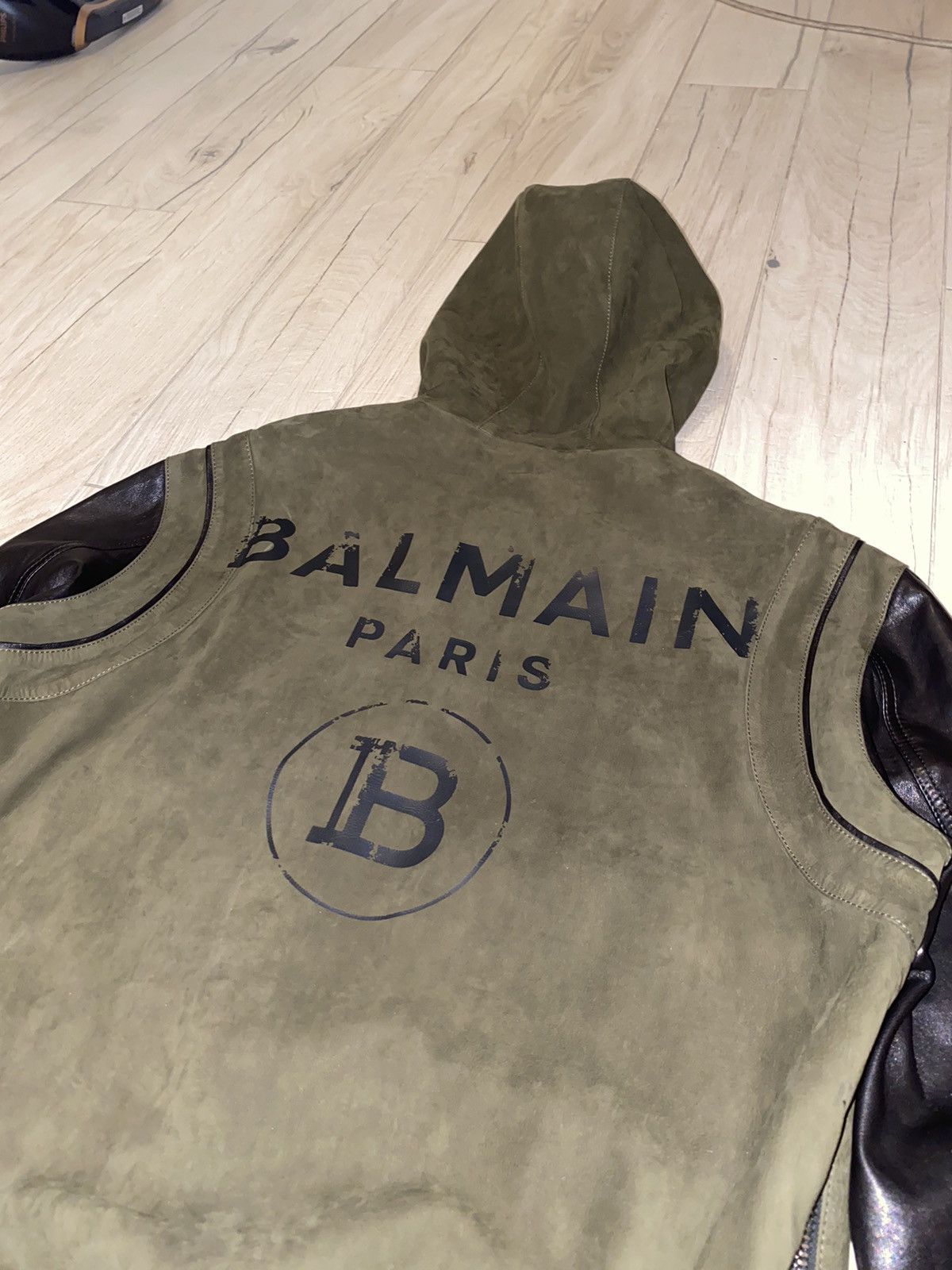 Balmain Balmain Destroyed Logo Biker Leather Jacket Size US L / EU 52-54 / 3 - 3 Thumbnail
