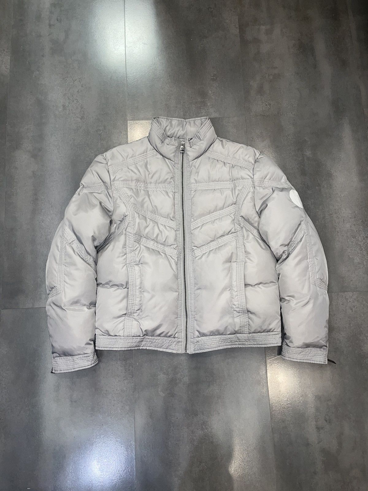 Versace Versace Technical Biker Grey Puffer Down Jacket Size US L / EU 52-54 / 3 - 1 Thumbnail