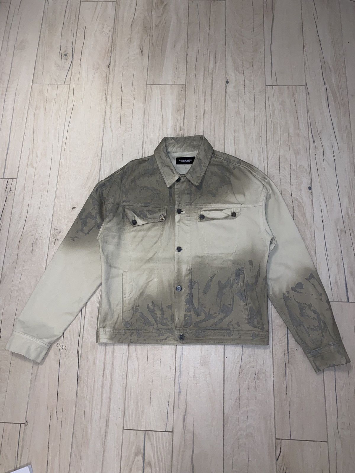 A-COLD-WALL* DS! A-Cold-Wall* Beige Corrosion Denim Jacket Size US L / EU 52-54 / 3 - 1 Thumbnail