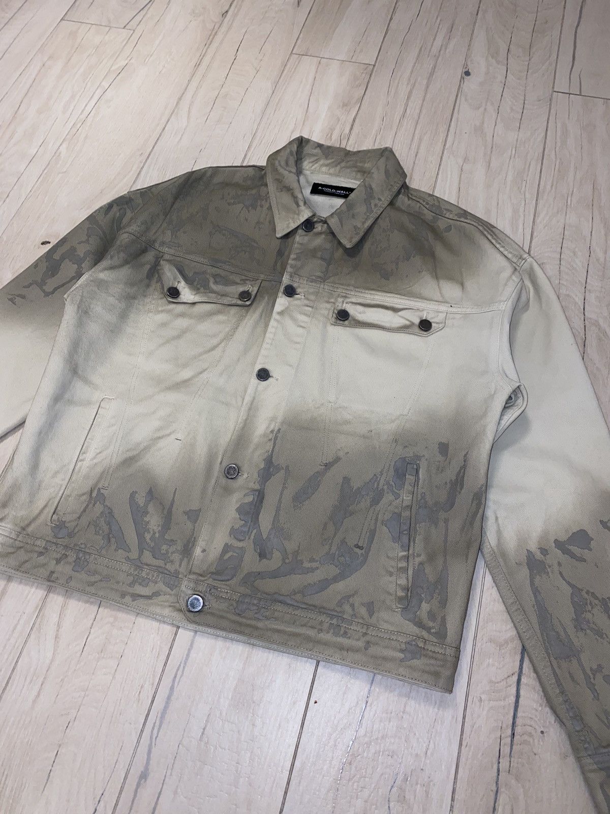 A-COLD-WALL* DS! A-Cold-Wall* Beige Corrosion Denim Jacket Size US L / EU 52-54 / 3 - 4 Thumbnail