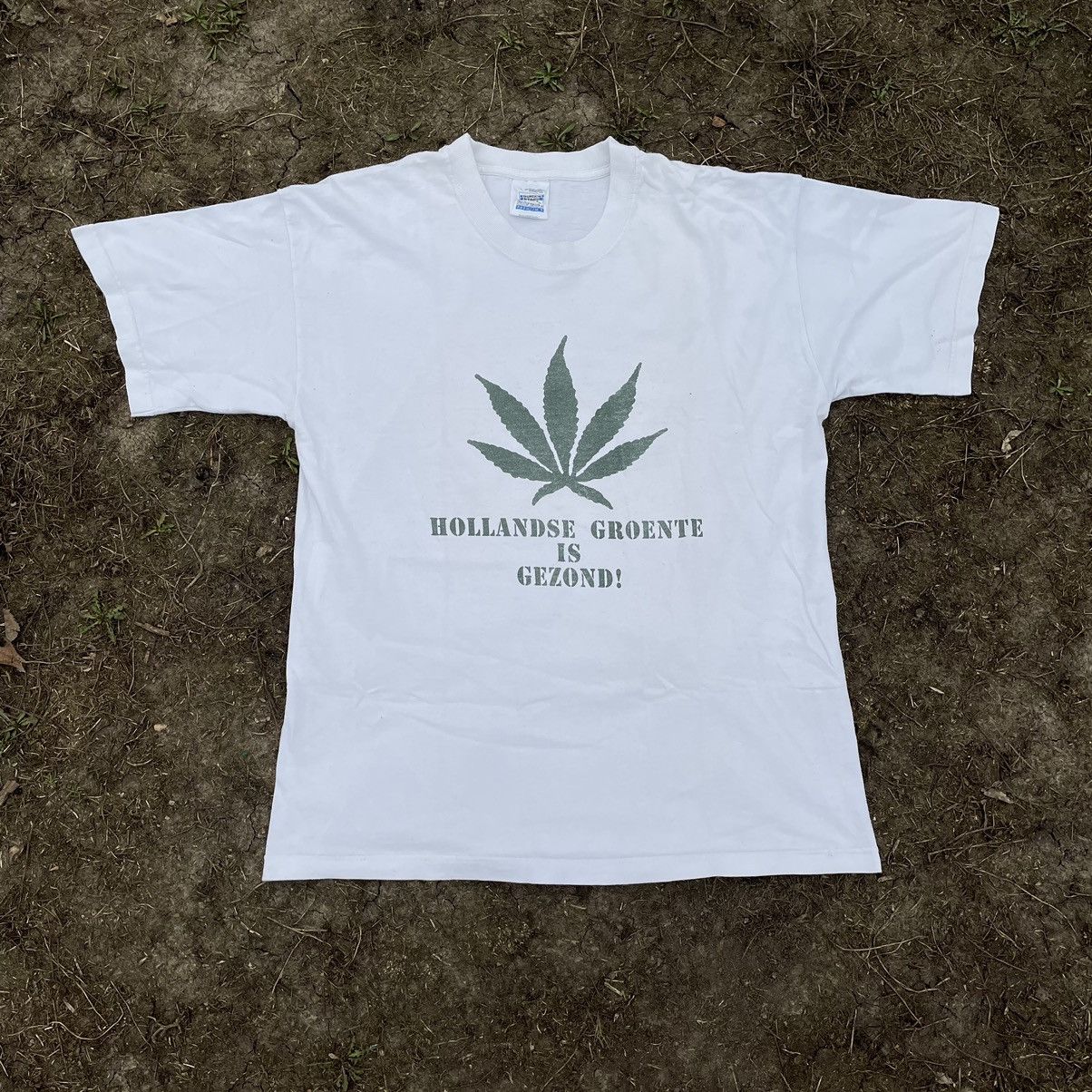 Vintage Vintage 90s Graphic Tee Cannabis Leaf Streetwear Goth Slim L Size US L / EU 52-54 / 3 - 3 Thumbnail