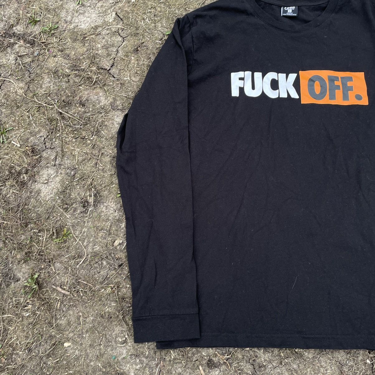 Vintage Y2K Fuck Off Graphic Tee Streetwear Skate Black Slim Boxy XL Size US XL / EU 56 / 4 - 4 Thumbnail