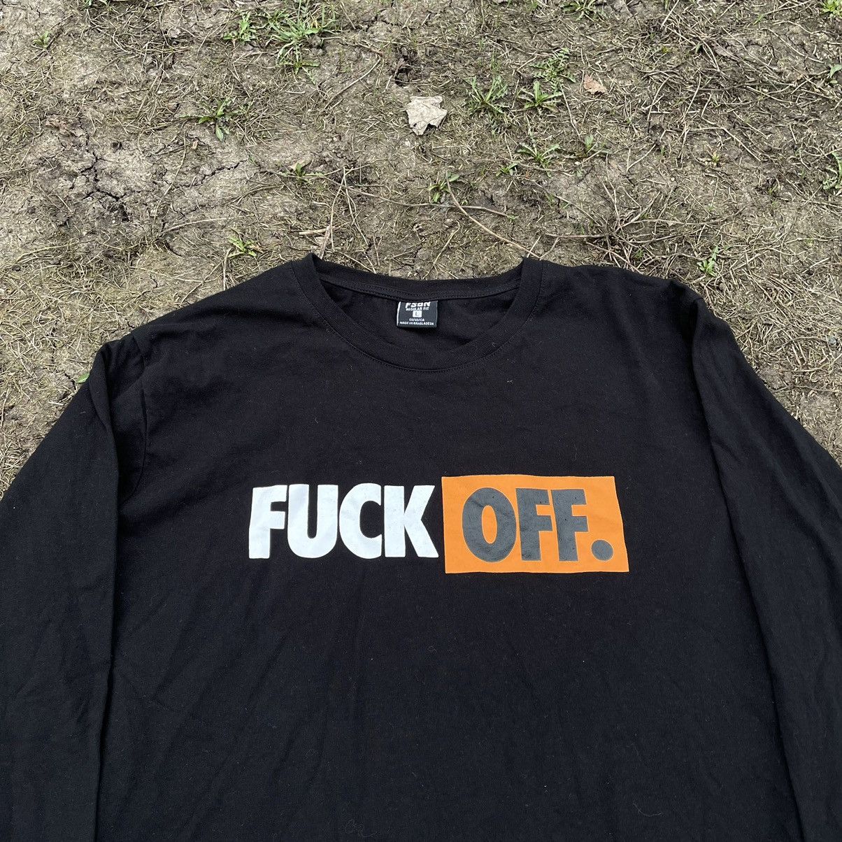 Vintage Y2K Fuck Off Graphic Tee Streetwear Skate Black Slim Boxy XL Size US XL / EU 56 / 4 - 5 Thumbnail