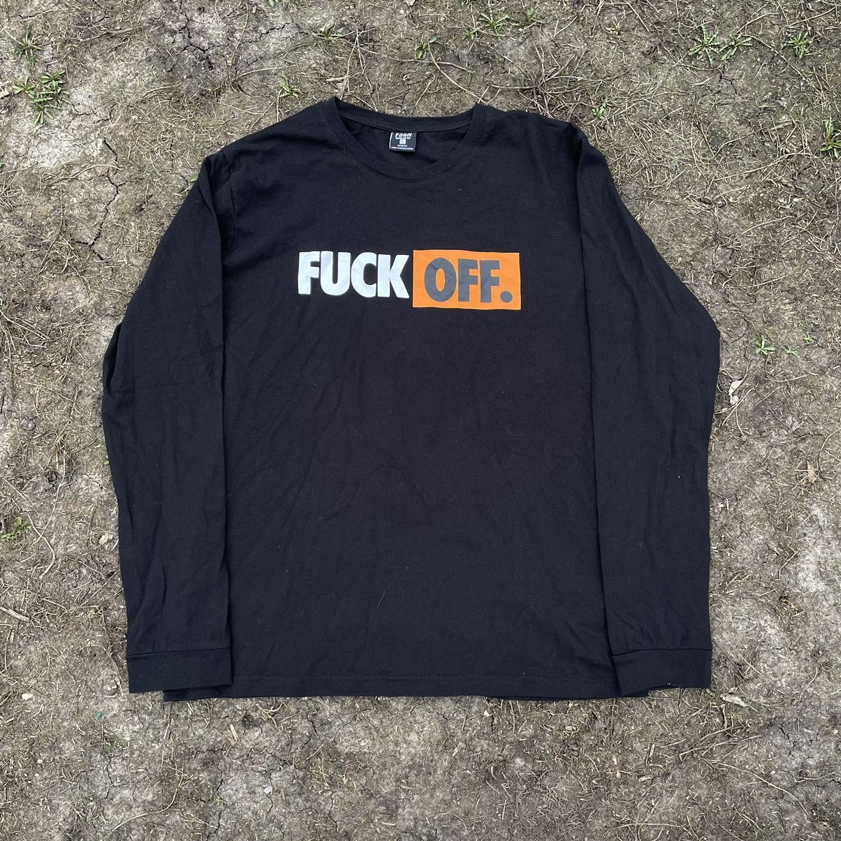 Vintage Y2K Fuck Off Graphic Tee Streetwear Skate Black Slim Boxy XL Size US XL / EU 56 / 4 - 2 Thumbnail