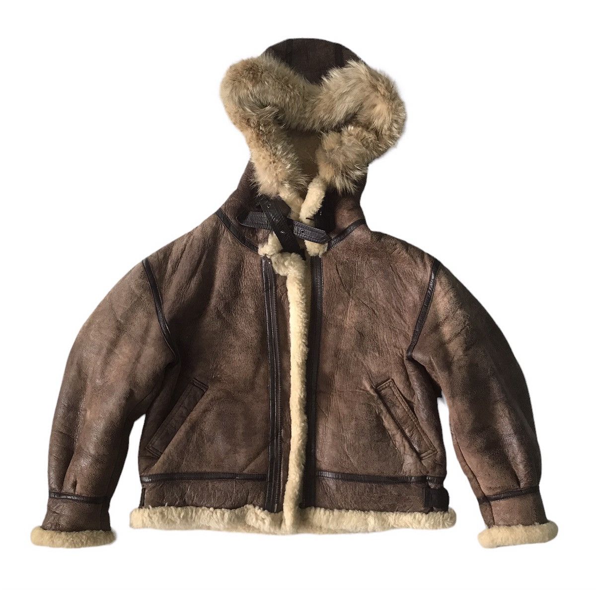 image of B 3 x Sheepskin Coat Sheepskin Jacket Hooded Type B3 Unknown Destination Usaf, Men's (Size Medium)