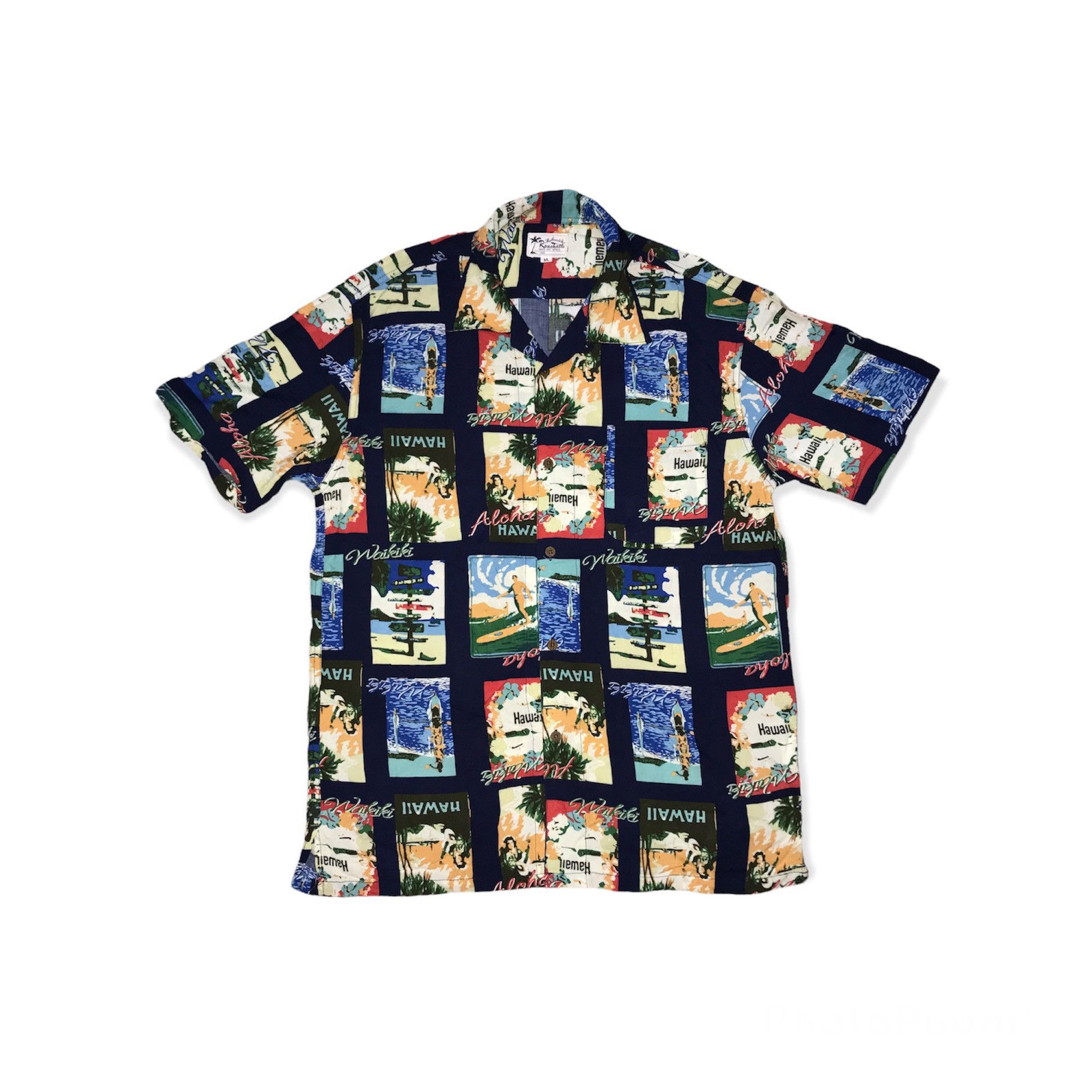 image of Hawaiian Shirt x The Button Up Roushatte Japan Hawaiian Aloha Shirt Size 3L Pit L/xl, Men's