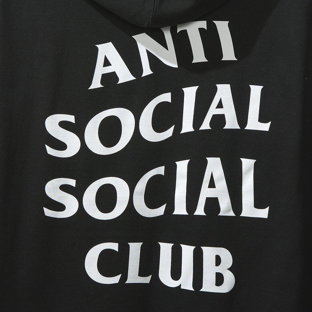 Anti Social Social Club DS White ASSC box Logo What Sup Black Hoodie bape kith kaws Size US M / EU 48-50 / 2 - 3 Thumbnail