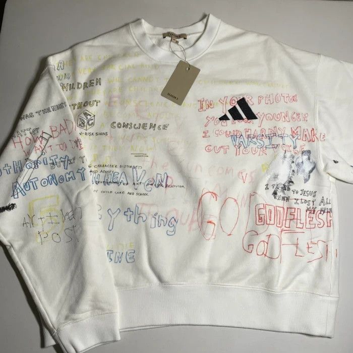 Yeezy Yeezy Adidas Season 5 Handwriting Sweatshirt SIZE L Size US L / EU 52-54 / 3 - 1 Thumbnail
