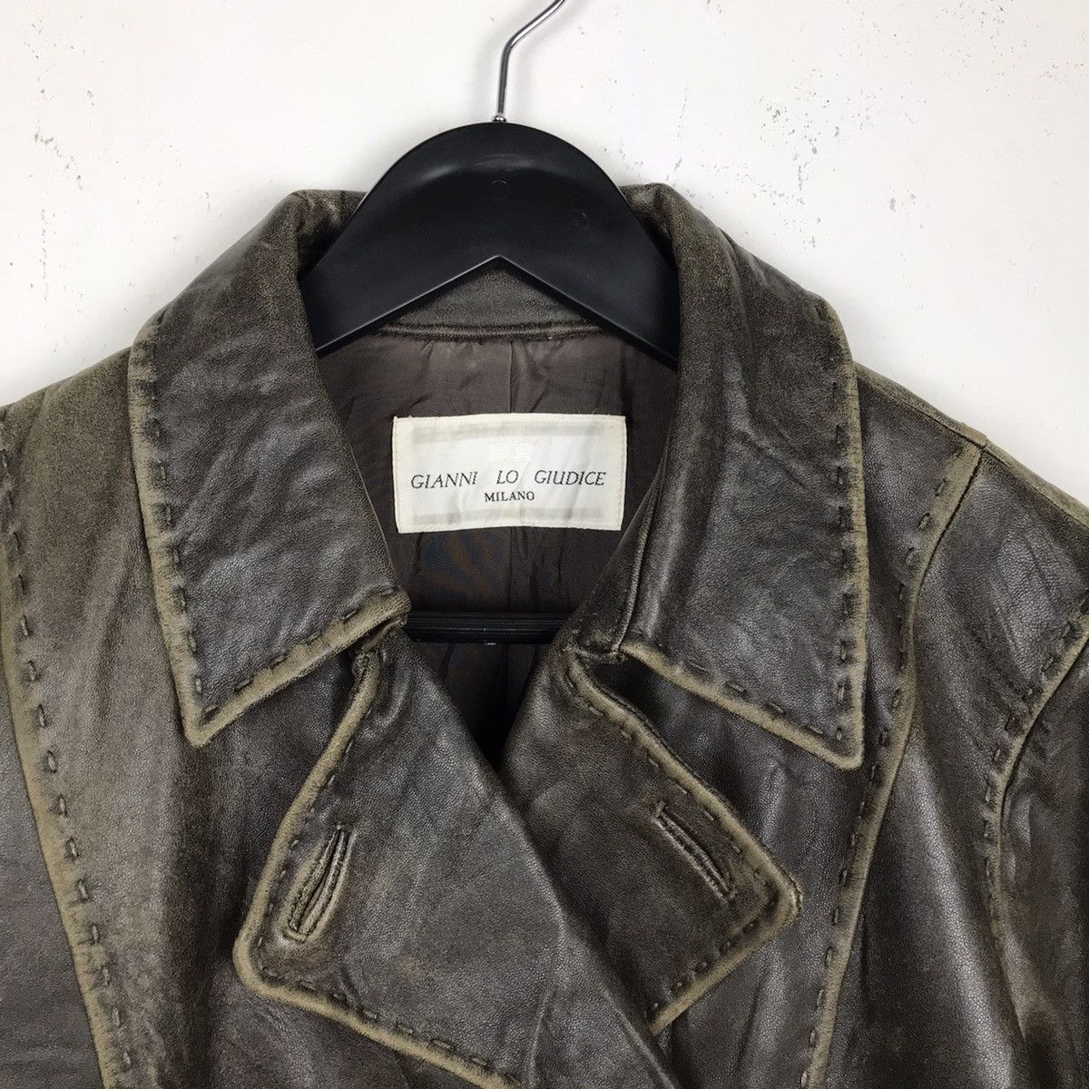 Gianni Valentino × Vintage Vintage Gianni Lo Giudice Milano Topcoat leather Jacket Size XS / US 0-2 / IT 36-38 - 4 Thumbnail