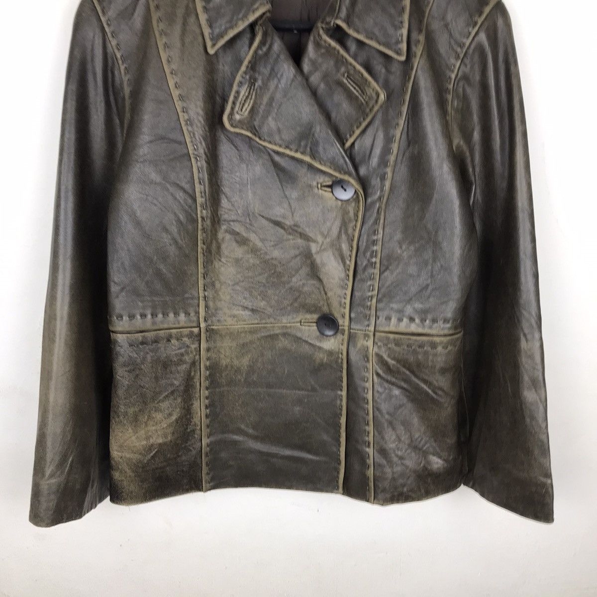 Gianni Valentino × Vintage Vintage Gianni Lo Giudice Milano Topcoat leather Jacket Size XS / US 0-2 / IT 36-38 - 3 Thumbnail