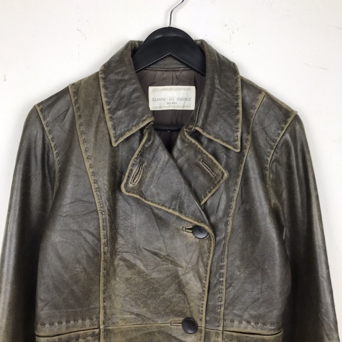 Gianni Valentino × Vintage Vintage Gianni Lo Giudice Milano Topcoat leather Jacket Size XS / US 0-2 / IT 36-38 - 2 Thumbnail