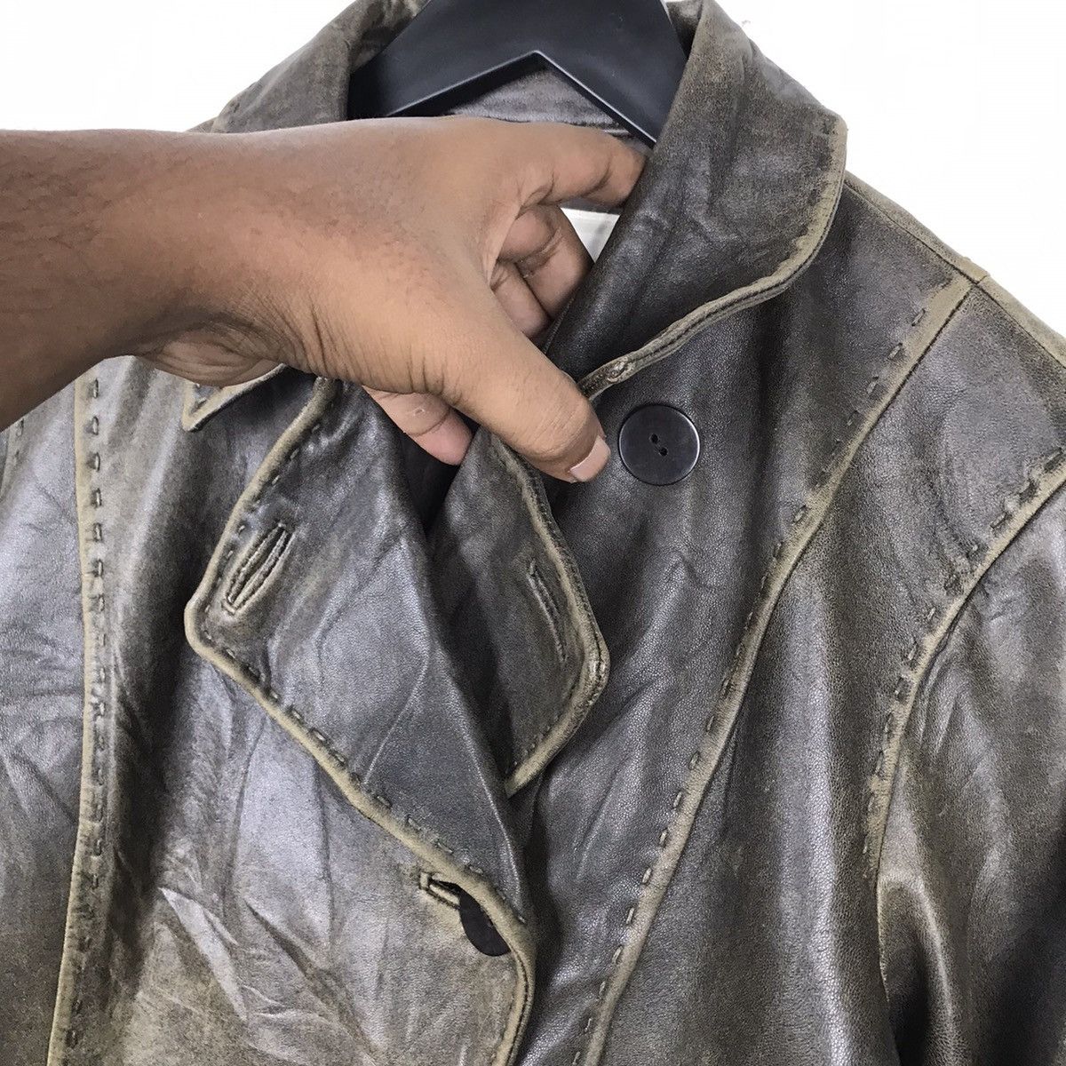 Gianni Valentino × Vintage Vintage Gianni Lo Giudice Milano Topcoat leather Jacket Size XS / US 0-2 / IT 36-38 - 10 Thumbnail