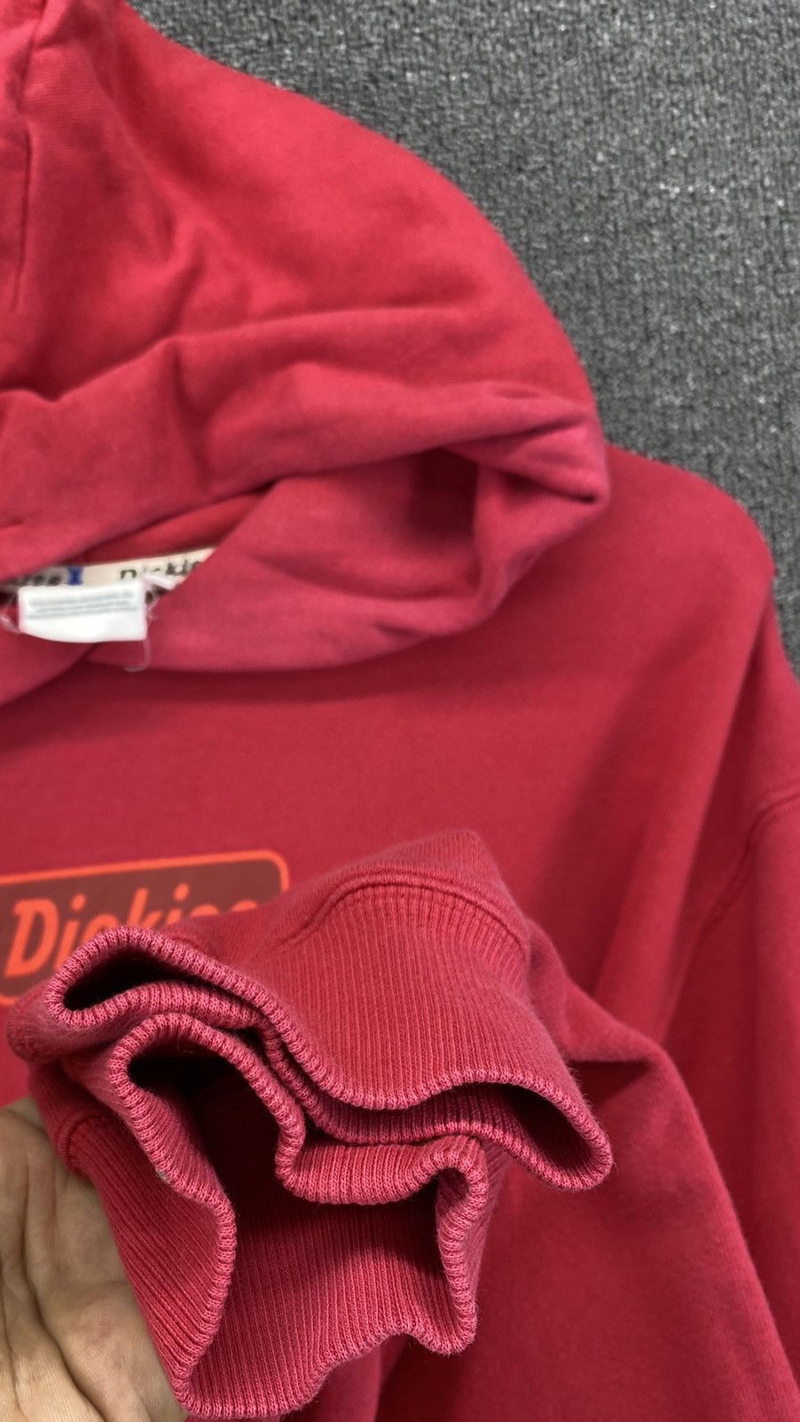 Dickies Vintage Dickies Spellout Hoodie Red Sweatshirt Size US XL / EU 56 / 4 - 8 Thumbnail