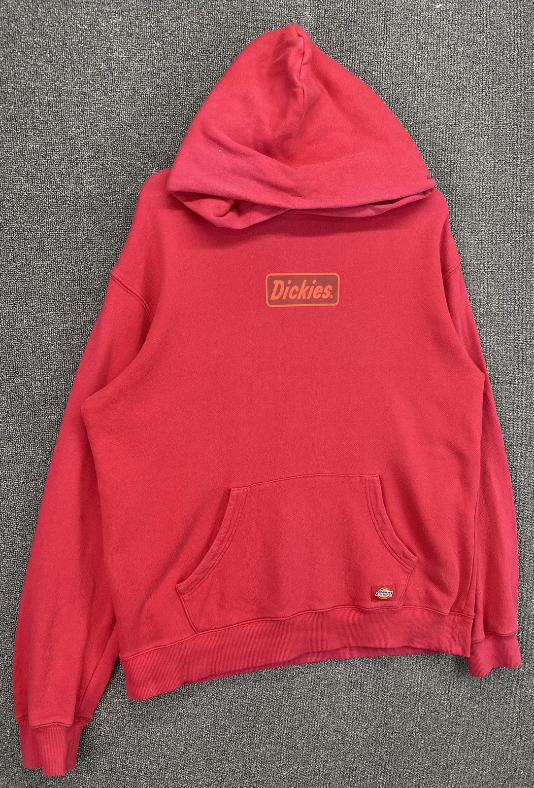 Dickies Vintage Dickies Spellout Hoodie Red Sweatshirt Size US XL / EU 56 / 4 - 2 Thumbnail