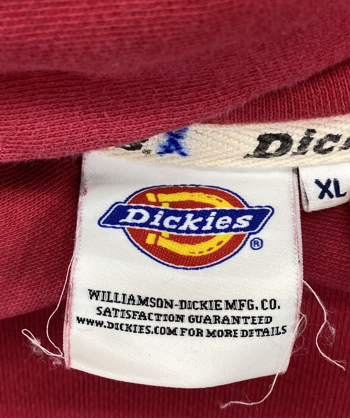 Dickies Vintage Dickies Spellout Hoodie Red Sweatshirt Size US XL / EU 56 / 4 - 7 Thumbnail