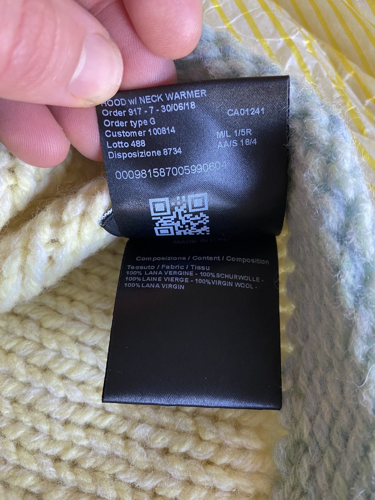 Calvin Klein 205W39NYC × Raf Simons Raf Simons Knit Balaclava Size ONE SIZE - 6 Thumbnail
